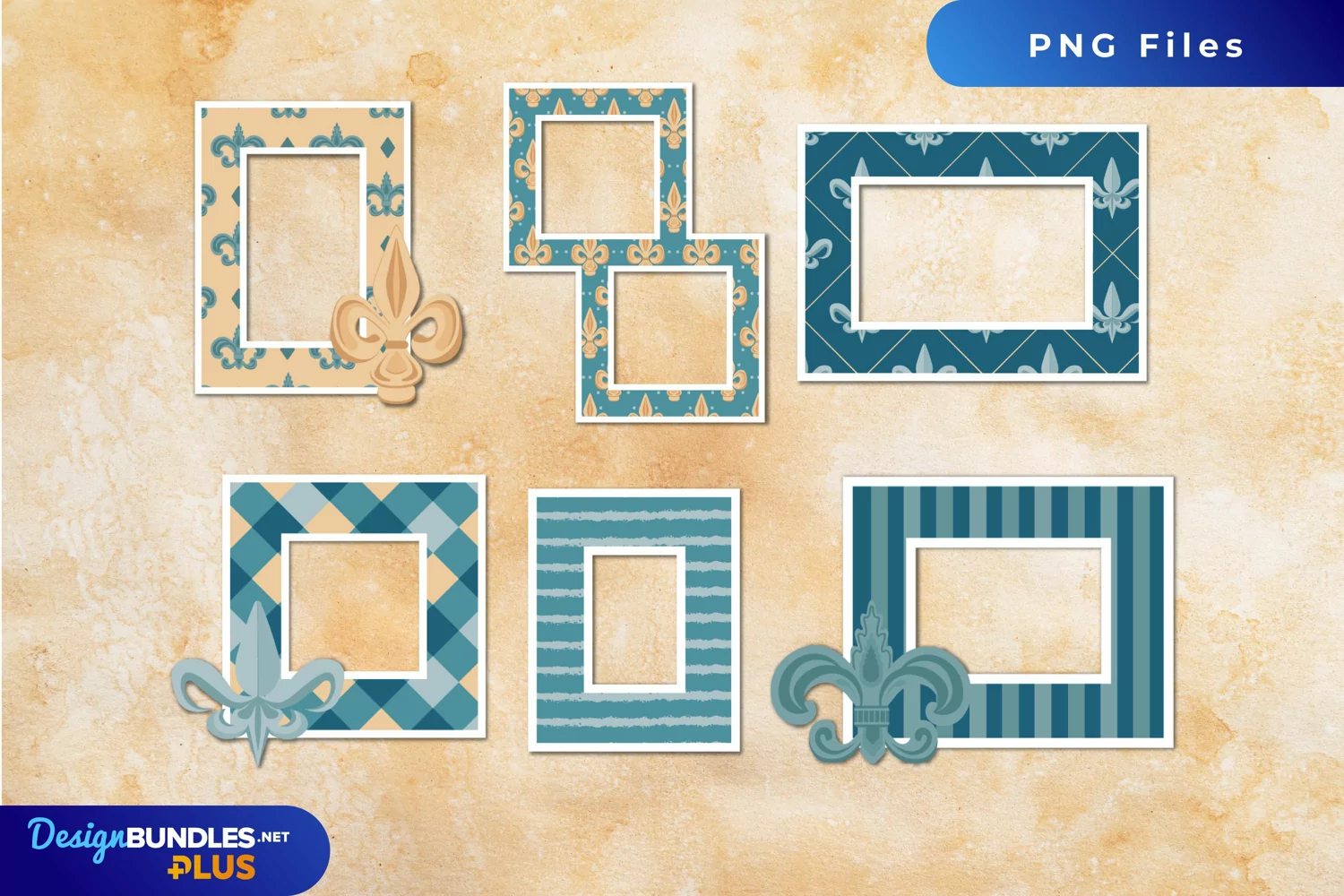 Vintage Fleur De Lis Pattern Frame Set product image 1