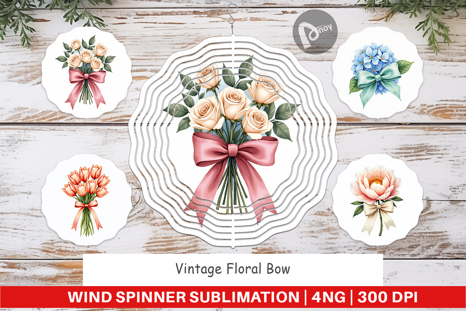 Vintage Floral Bow Wind Spinner product image 1