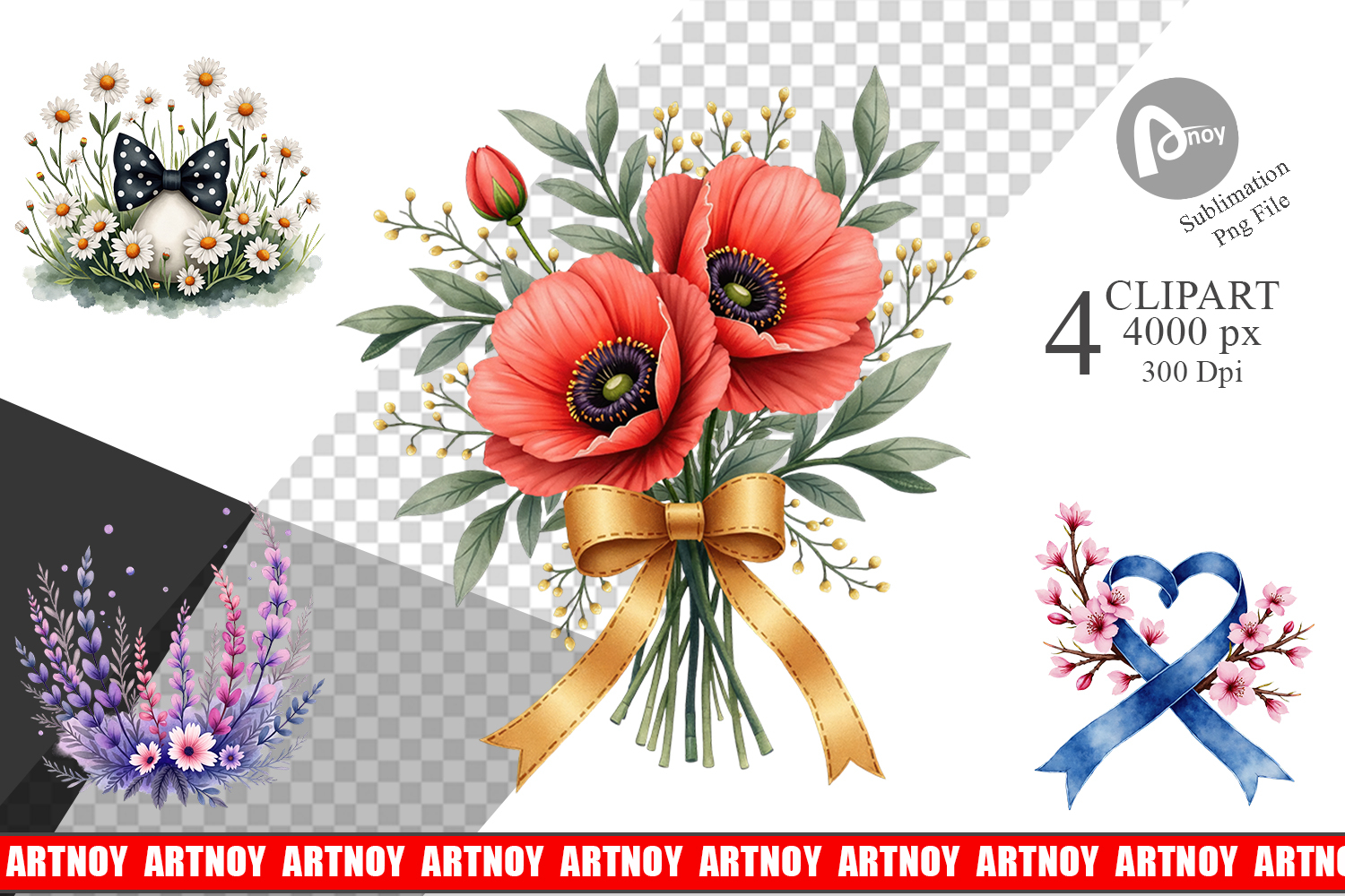 Vintage Floral Bow Sublimation product image 1