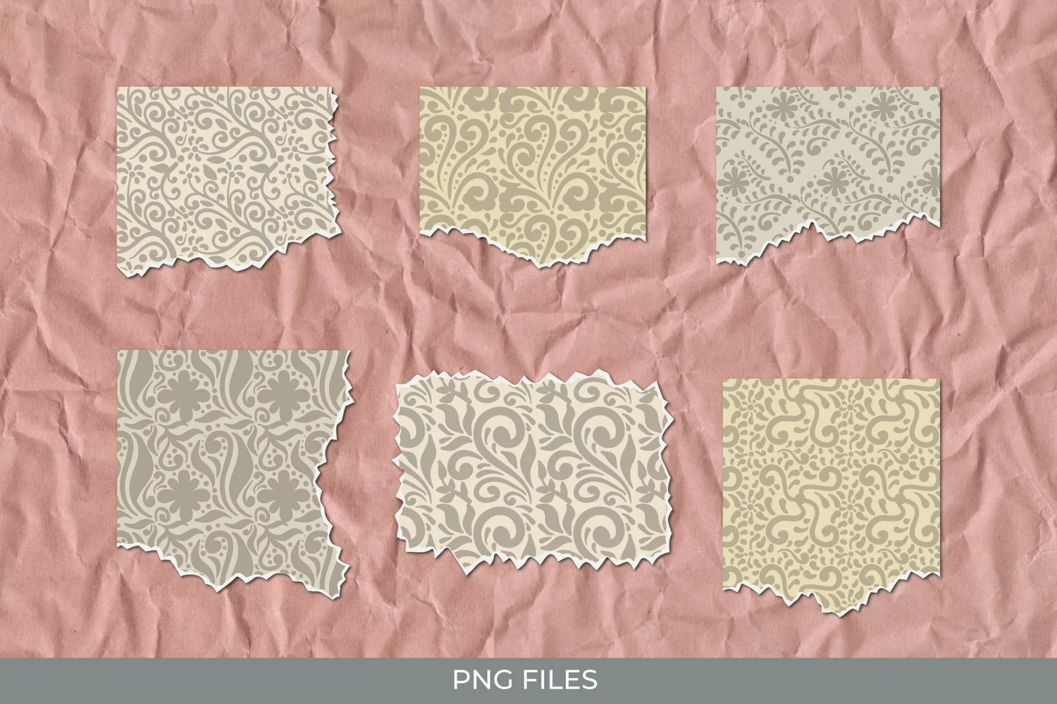 Vintage Floral Ornamental Torn Paper product image 1