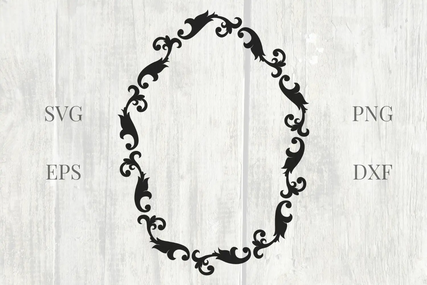 Vintage Leaves Oval Wedding Frame SVG