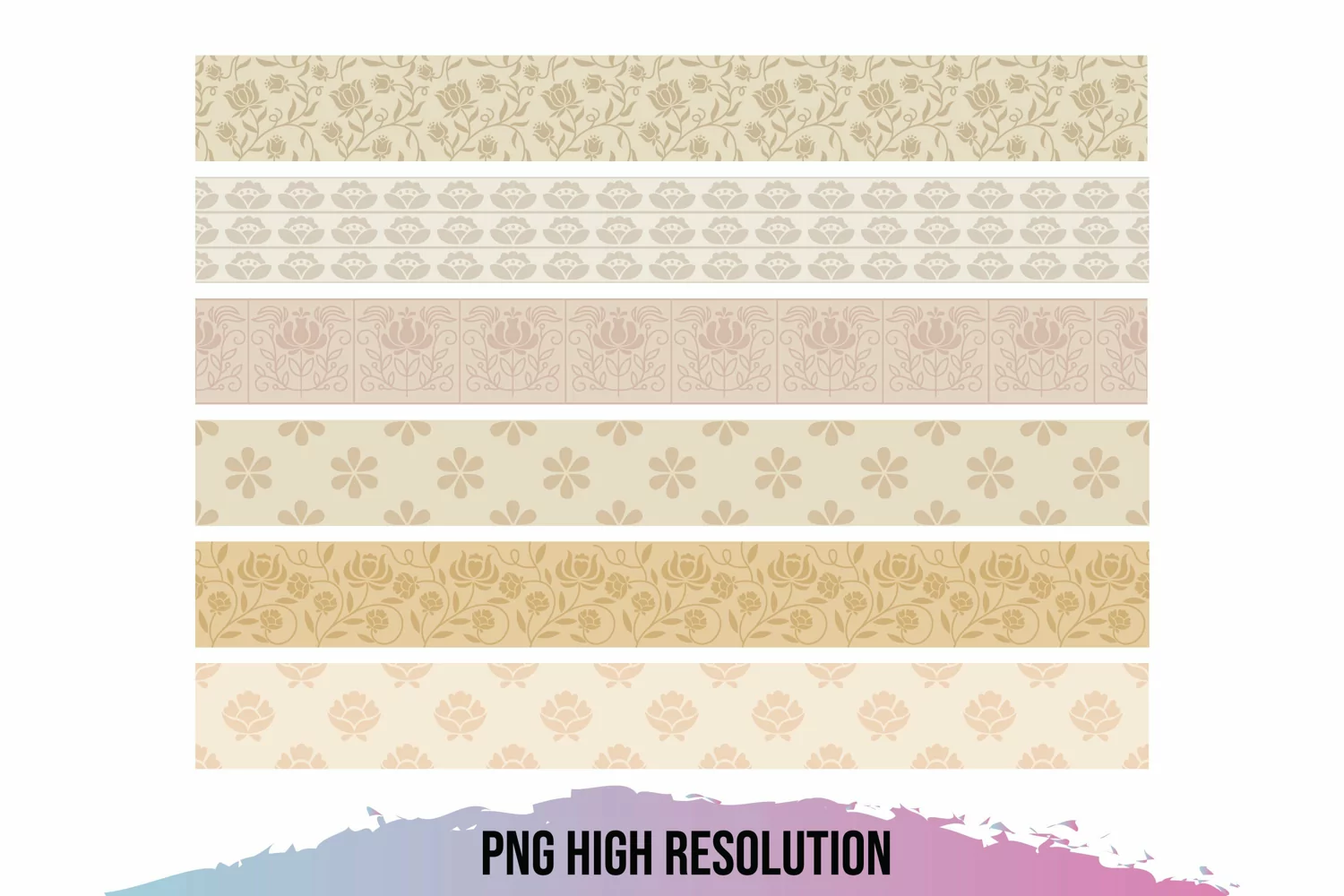 Vintage Floral Seamless Pattern Strips product image 1