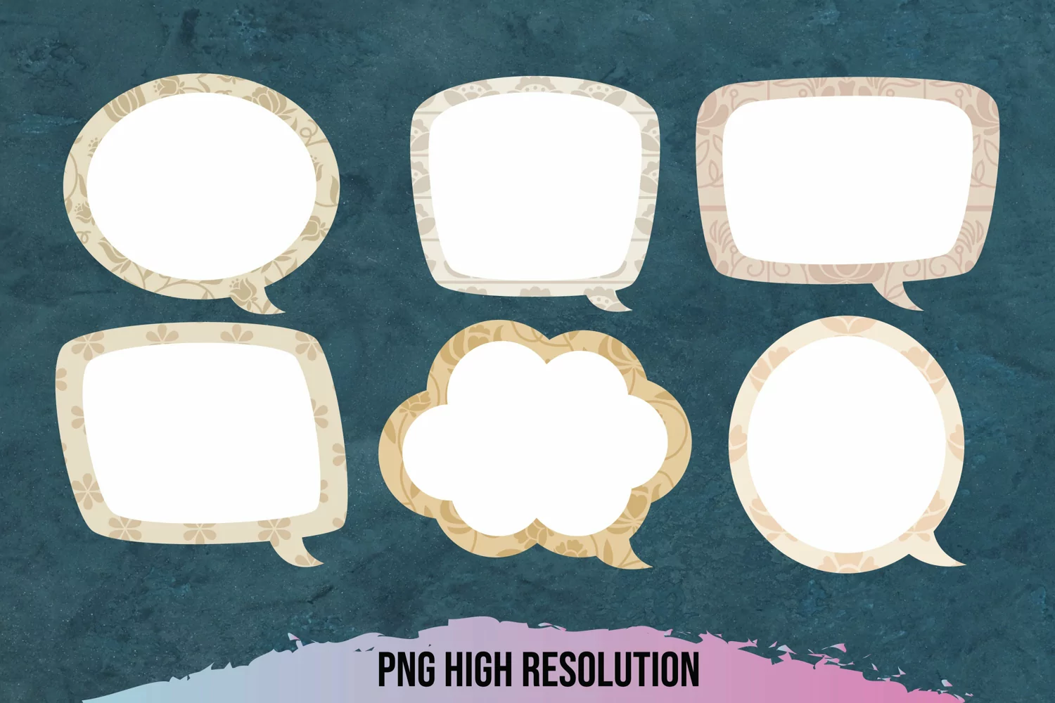 Vintage Floral Pattern Speech Bubbles product image 1