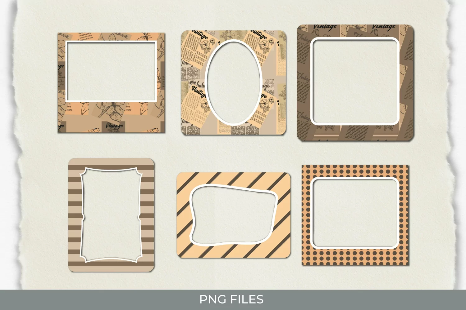 Vintage Flower Article in Newspaper Seamless Pattern Frames product image 1