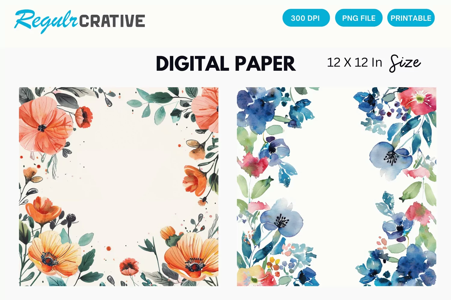 Vintage Flower Digital Paper product image 1