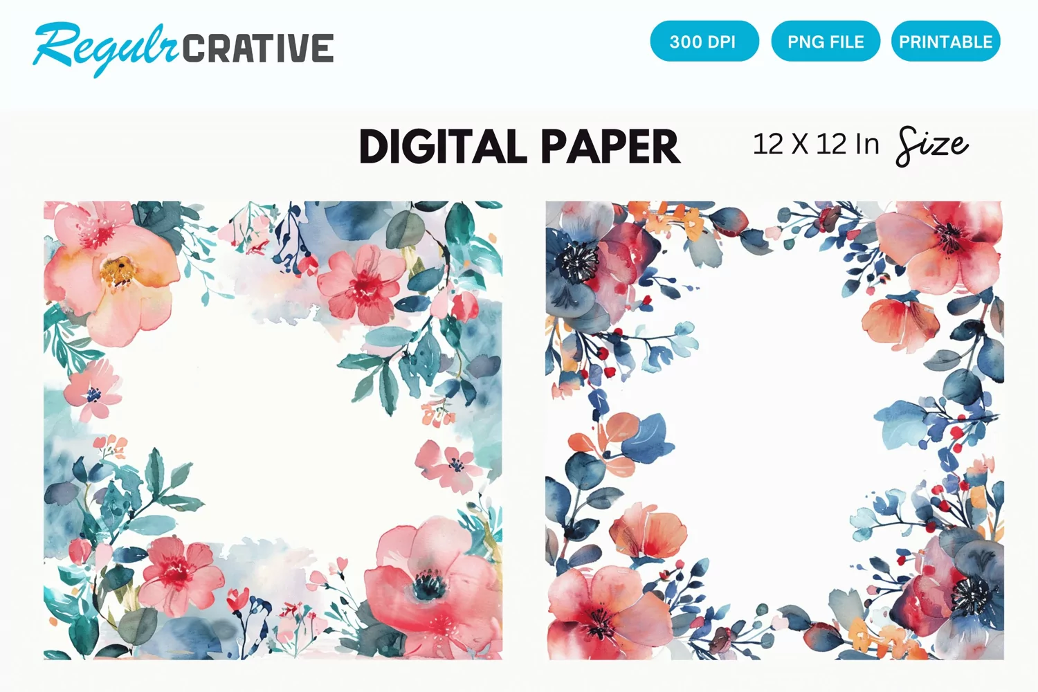 Vintage Flower Digital Paper product image 1