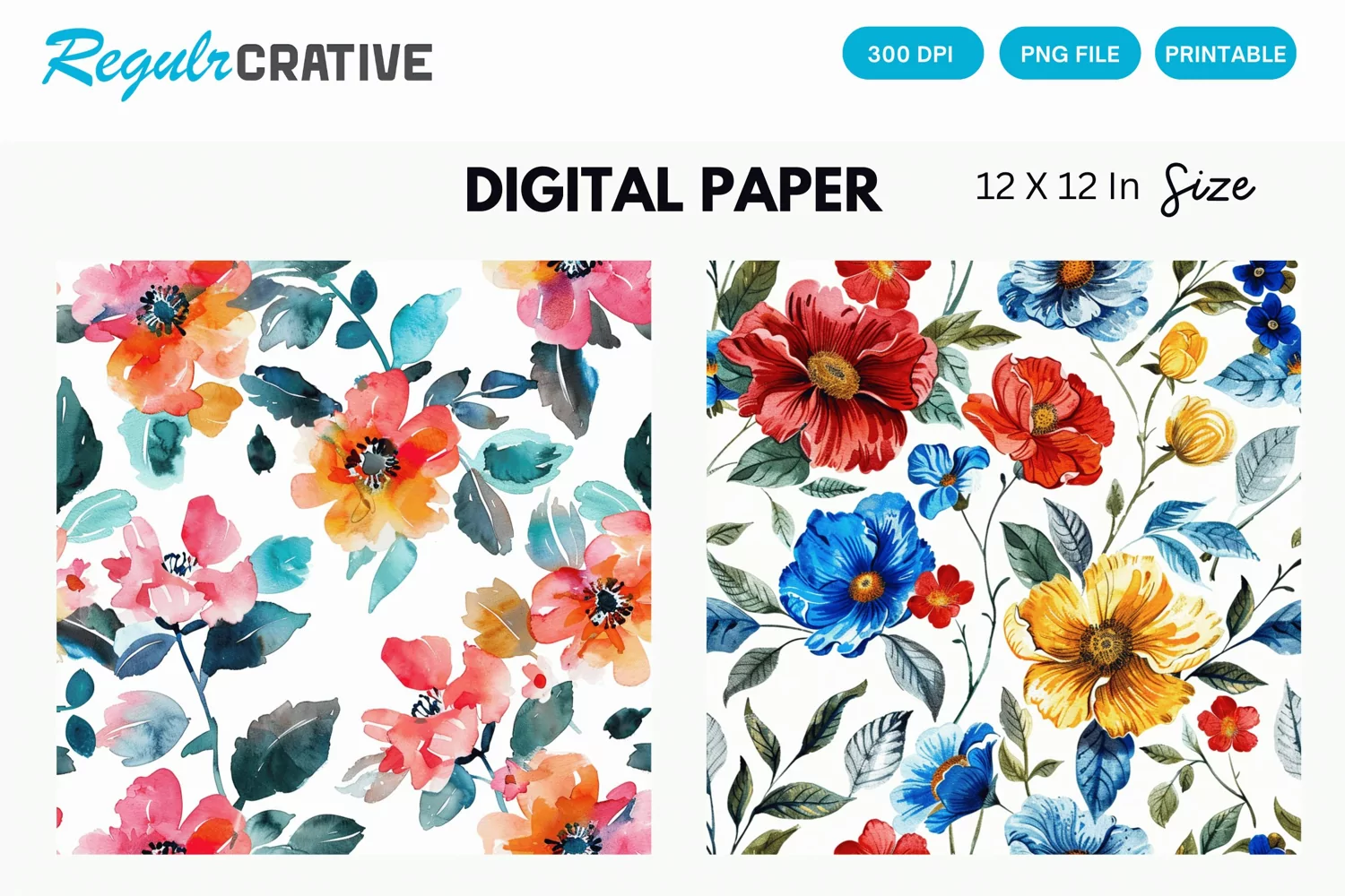 Vintage Flower Digital Paper product image 1