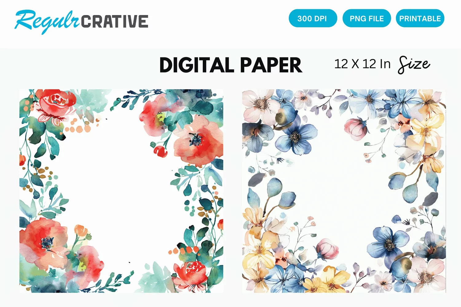 Vintage Flower Digital Paper product image 1