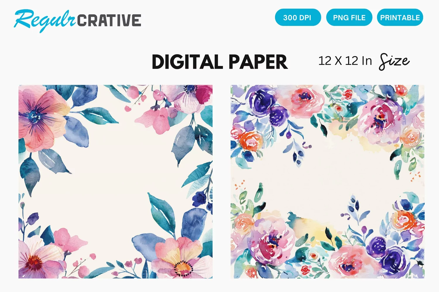 Vintage Flower Digital Paper product image 1