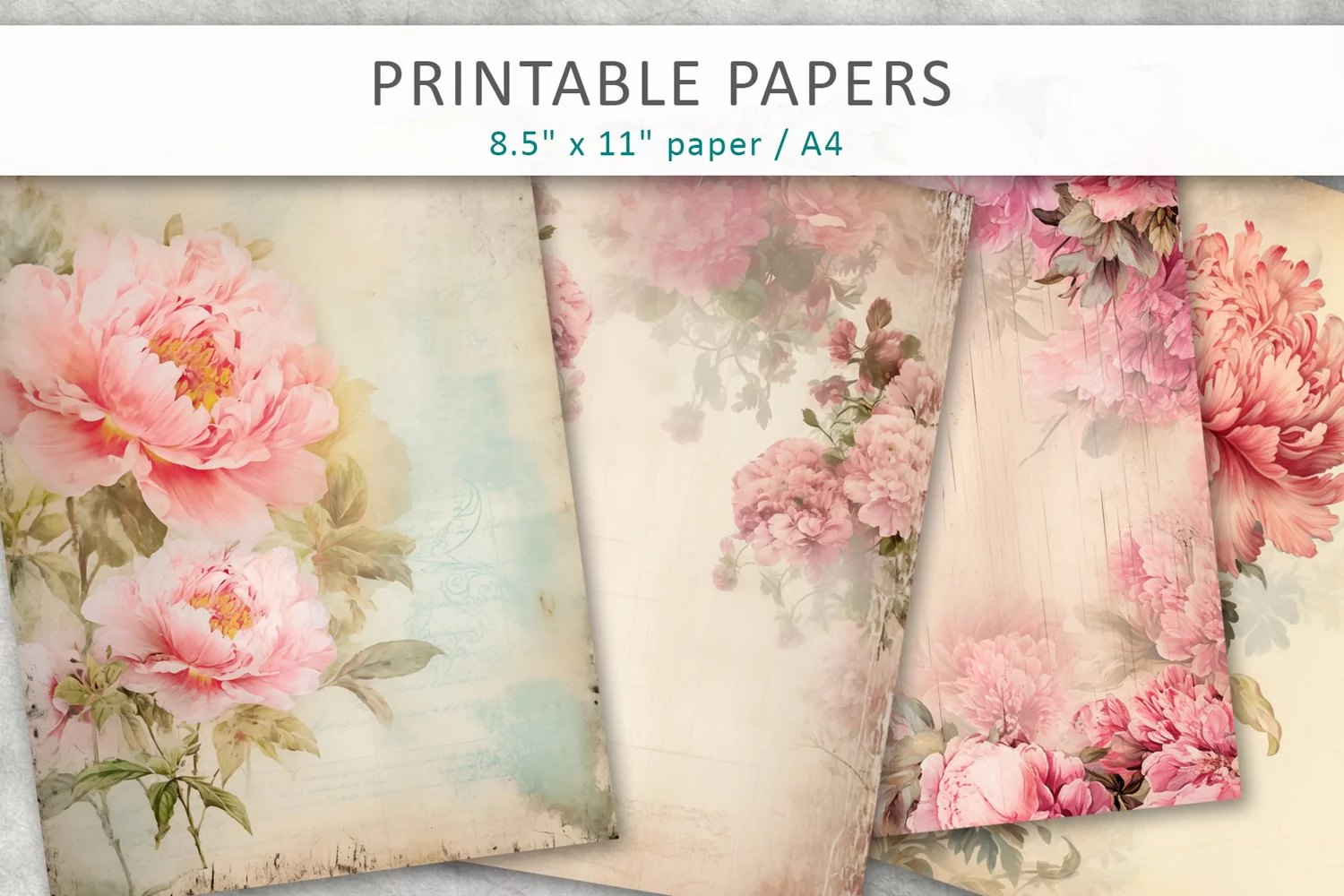vintage floral junk journal pages product image 1