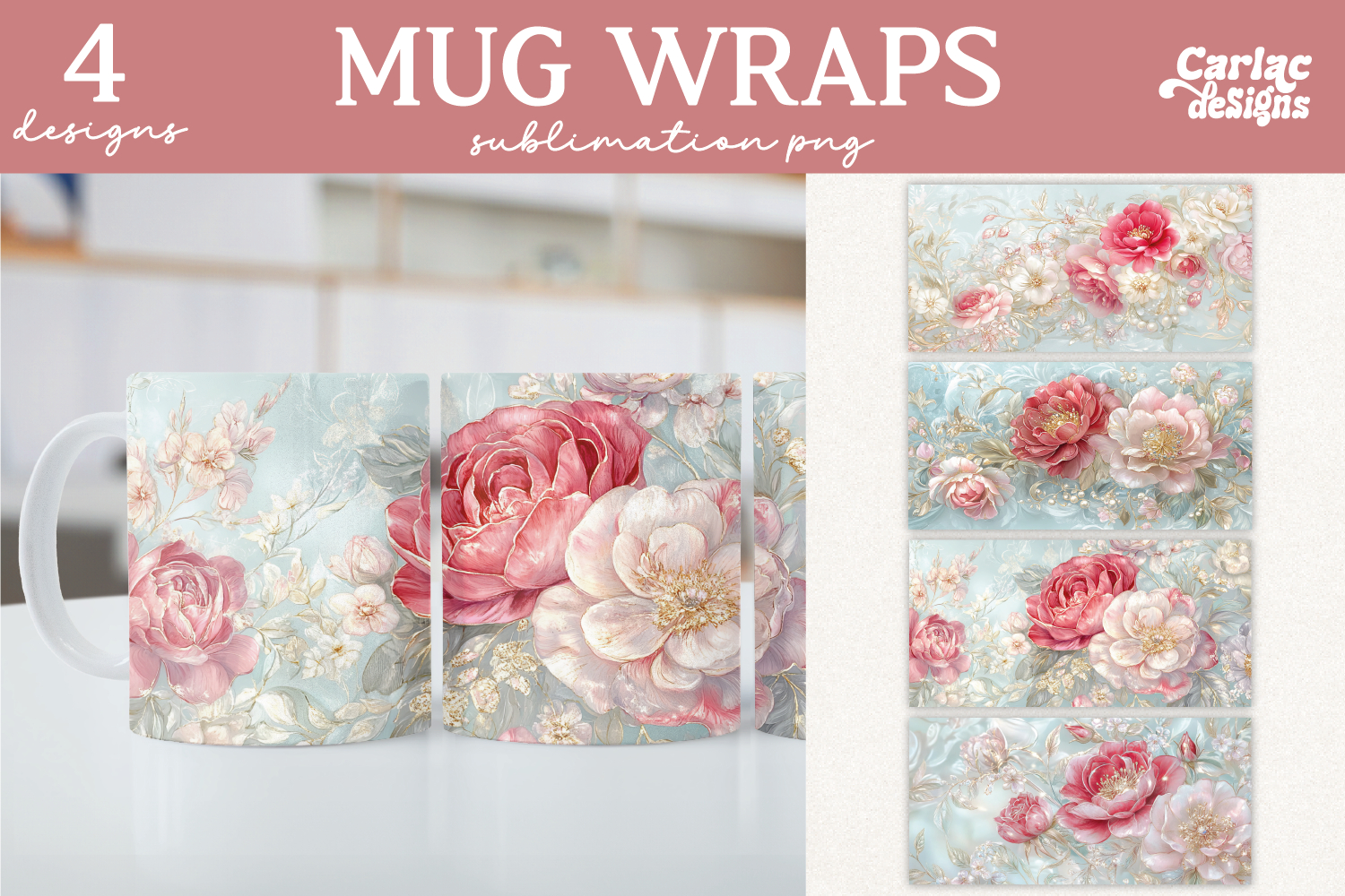 Vintage Flowers Mug Sublimation