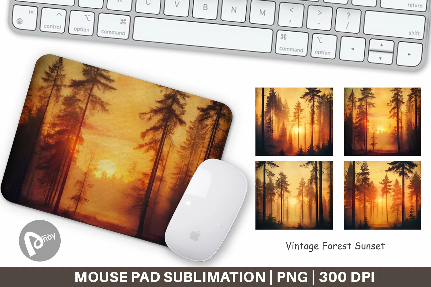 Mouse Pad Vintage Forest Sunset product image 1