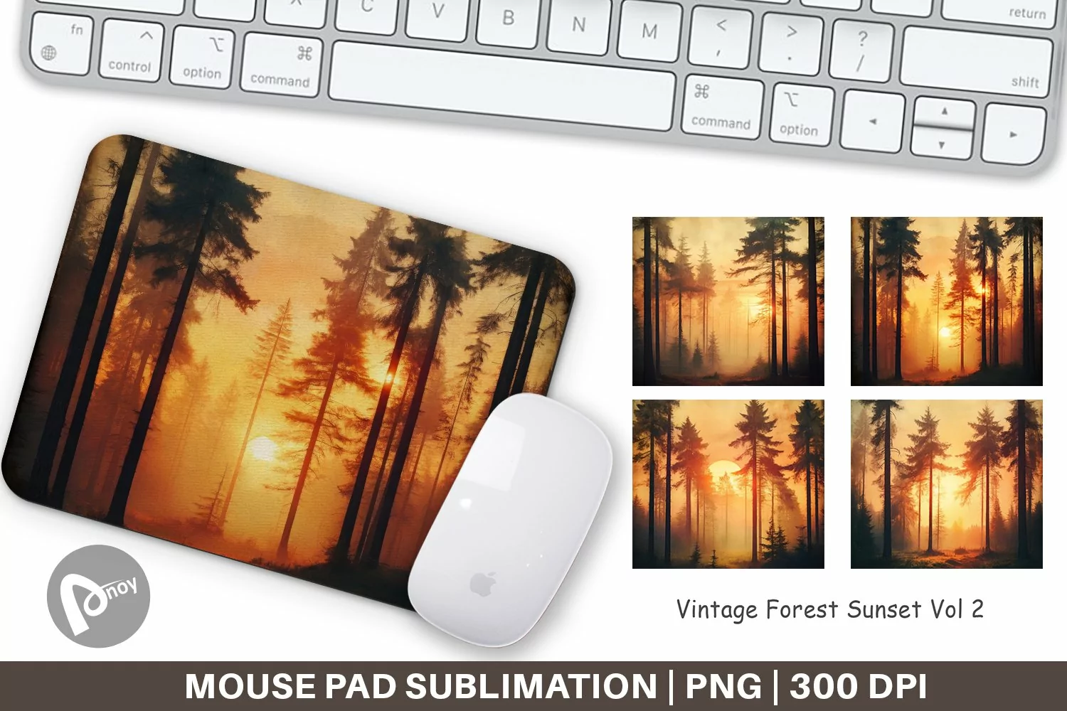 Mouse Pad Vintage Forest Sunset product image 1