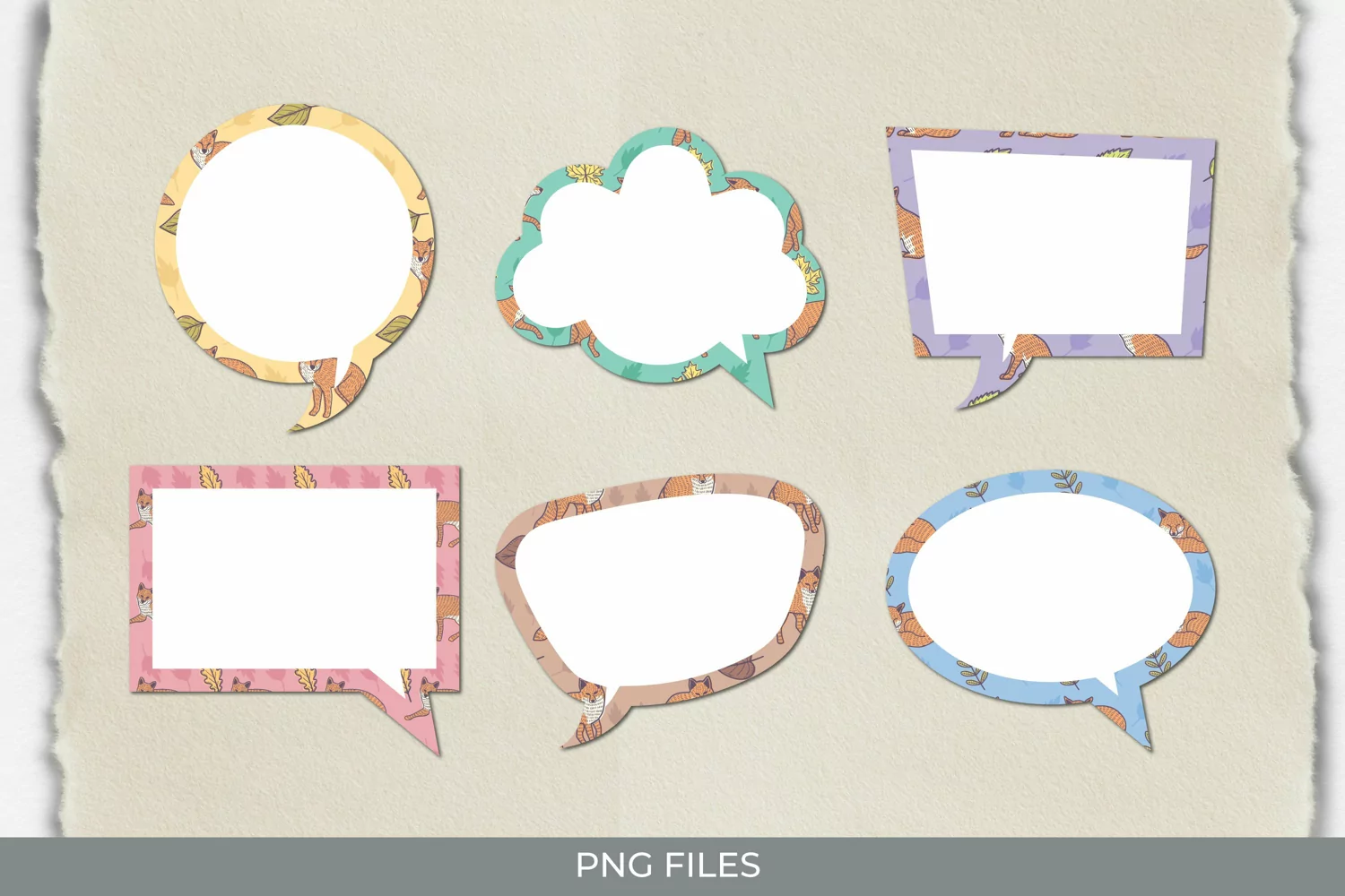 Vintage Fox Seamless Pattern Speech Bubbles product image 1