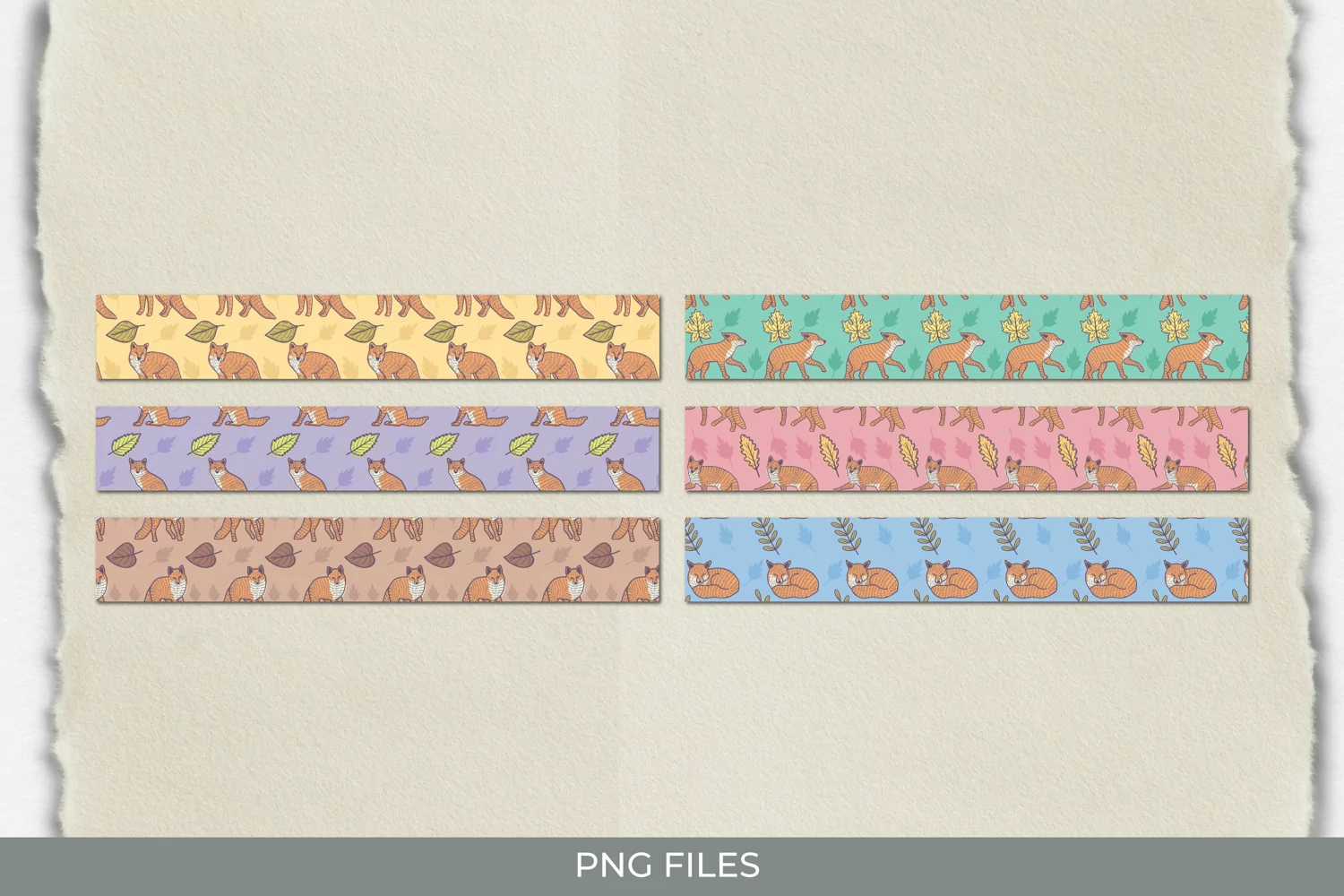 Vintage Fox Seamless Pattern Strips product image 1