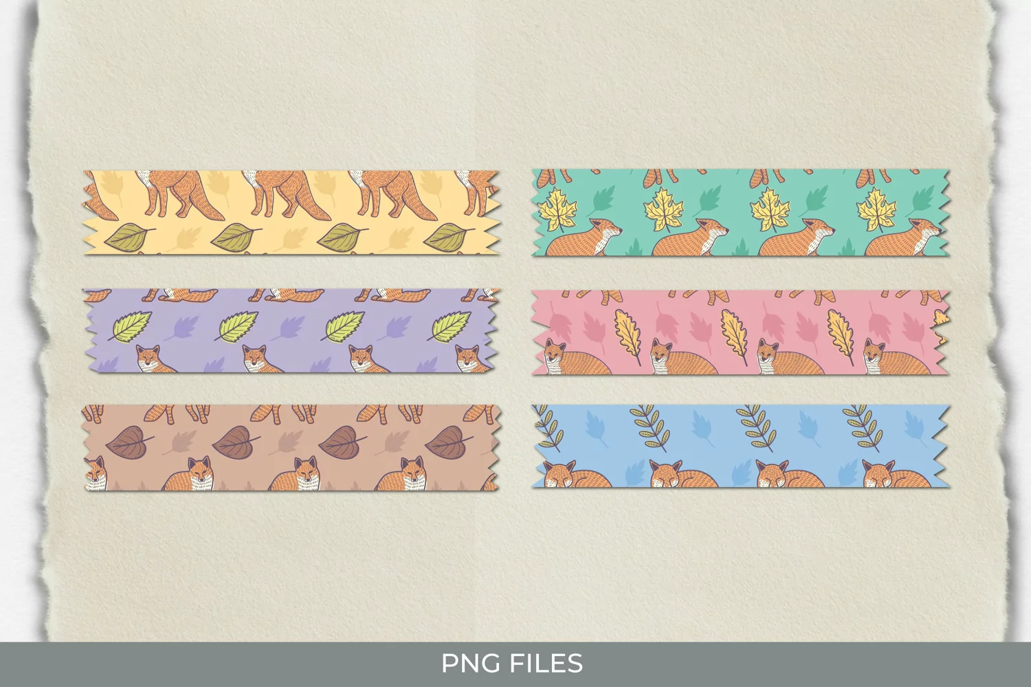 Vintage Fox Seamless Pattern Tape product image 1