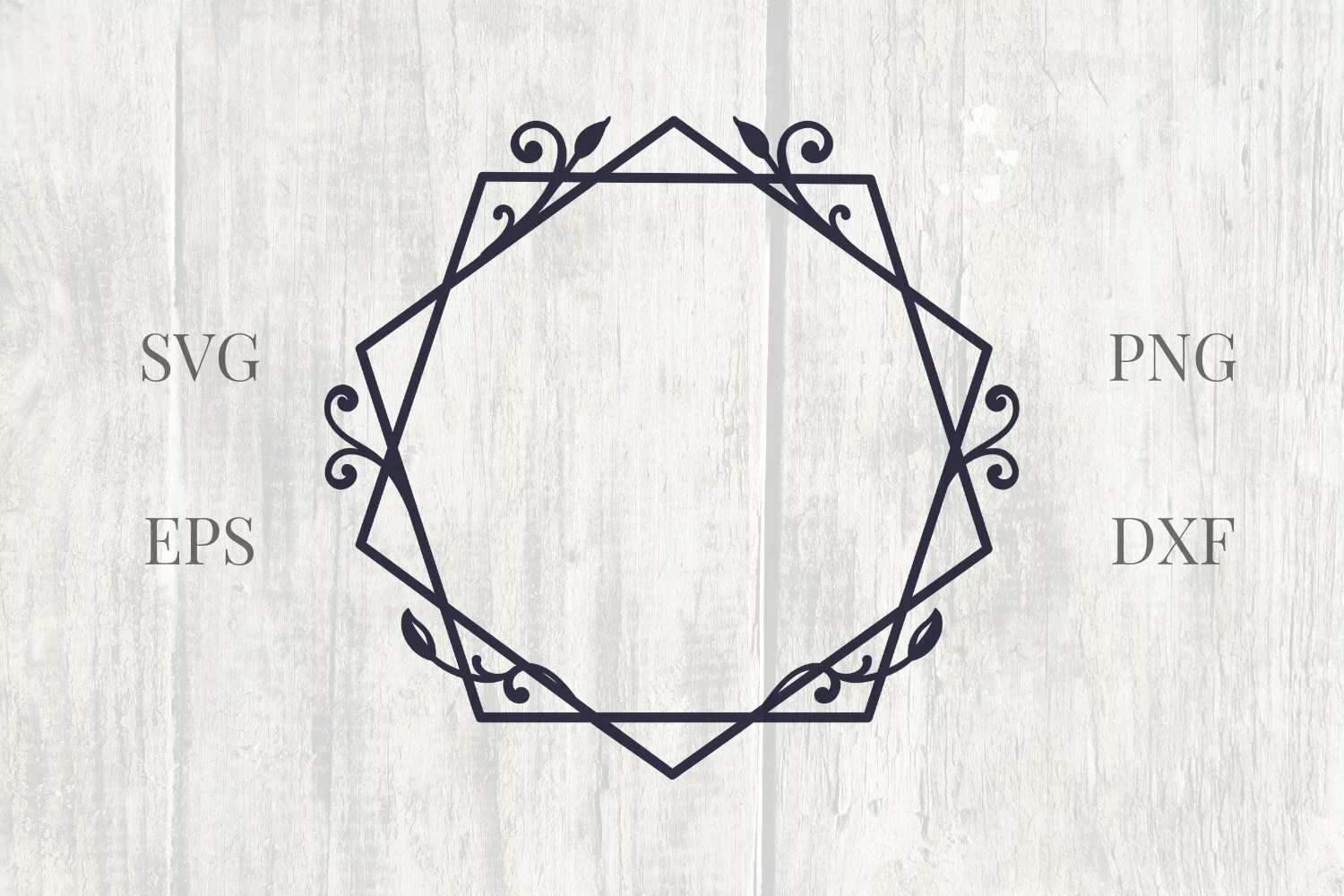 Vintage Geometric Floral Frame SVG