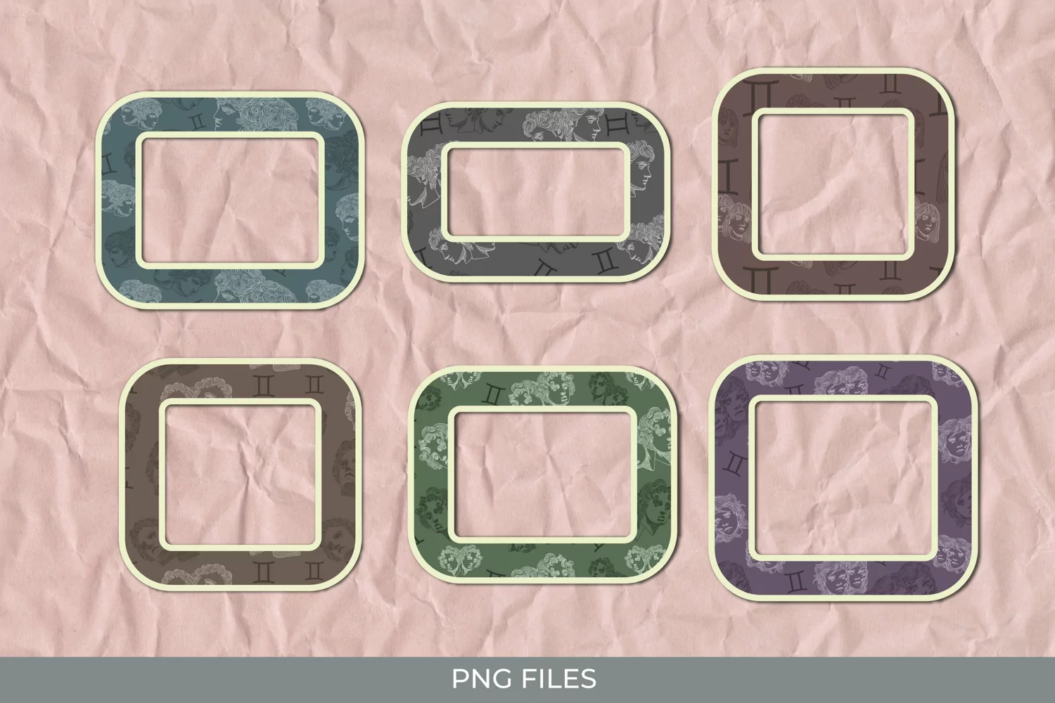 Vintage Gemini Sign Seamless Pattern Frame product image 1