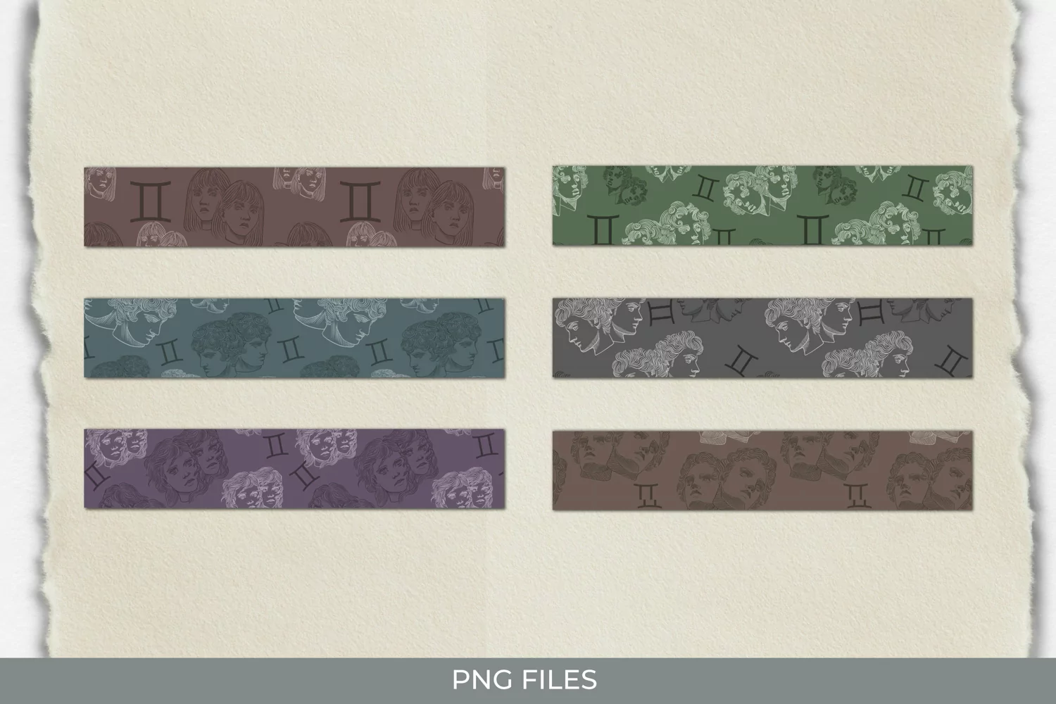 Vintage Gemini Sign Seamless Pattern Stripe product image 1