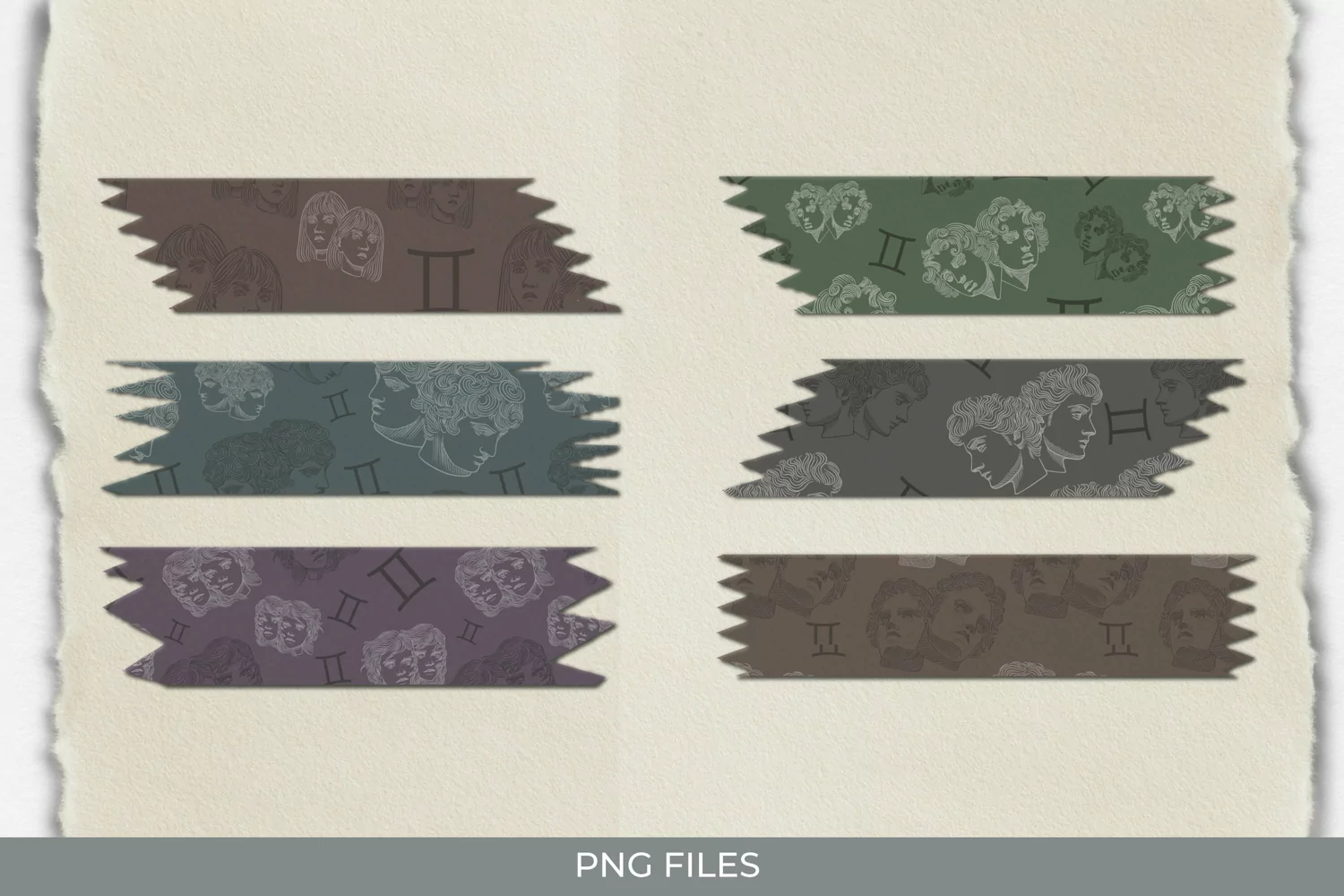 Vintage Gemini Sign Seamless Pattern Tape product image 1
