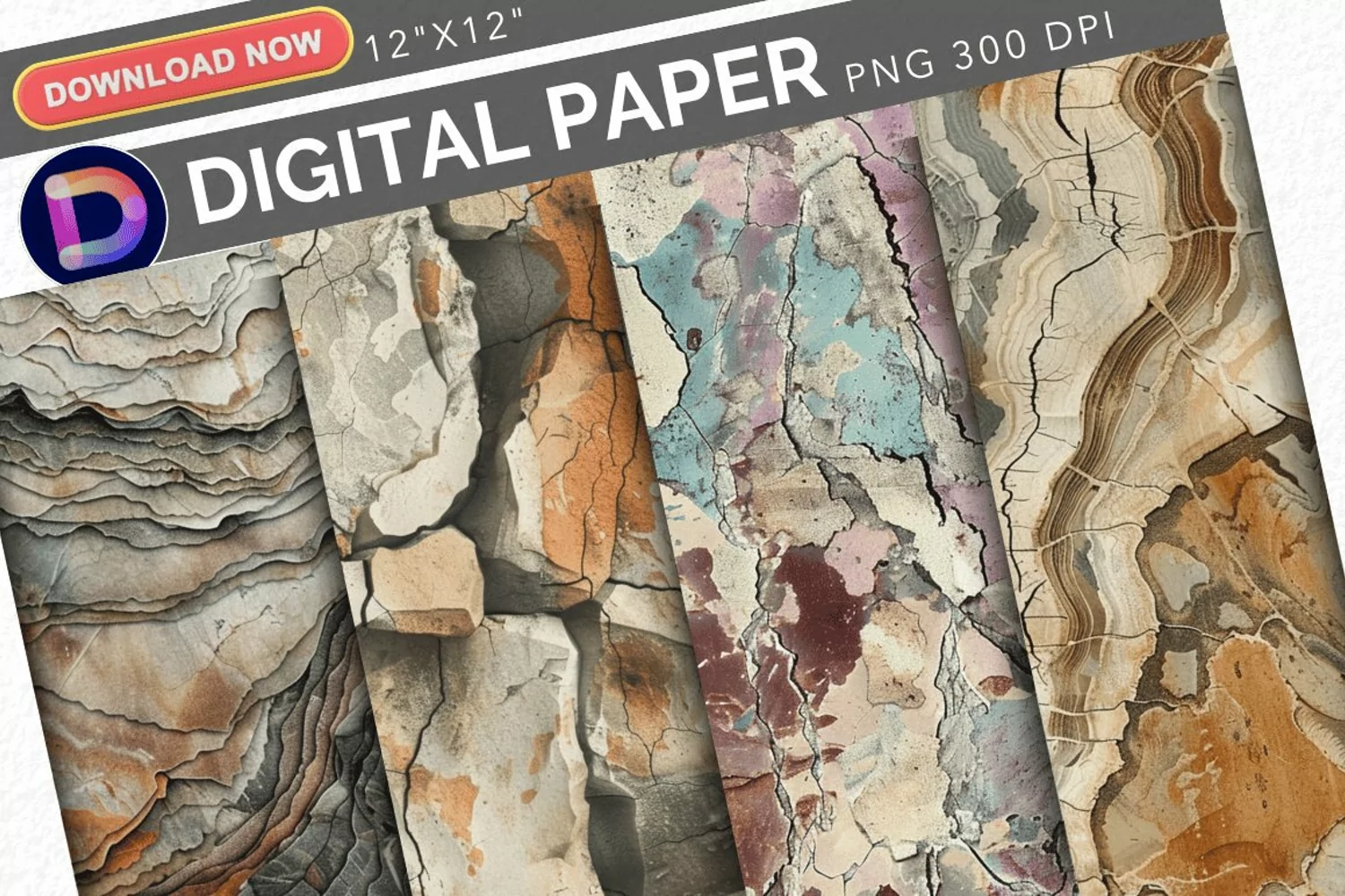 Vintage Geological Digital Paper product image 1