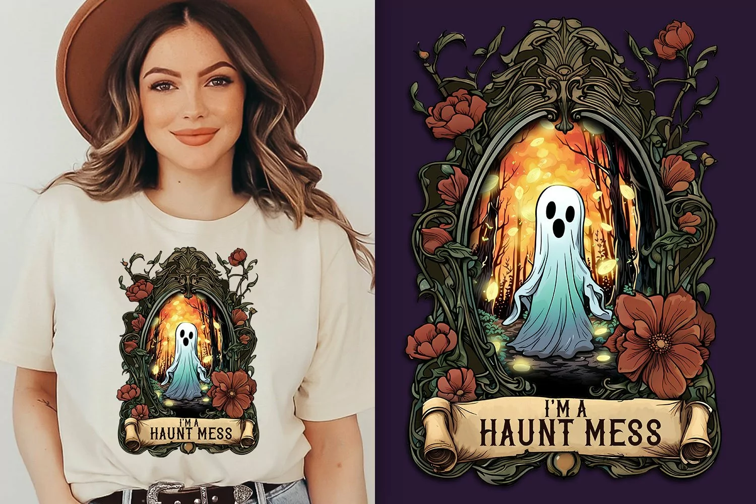 vintage ghost haunt mess clipart