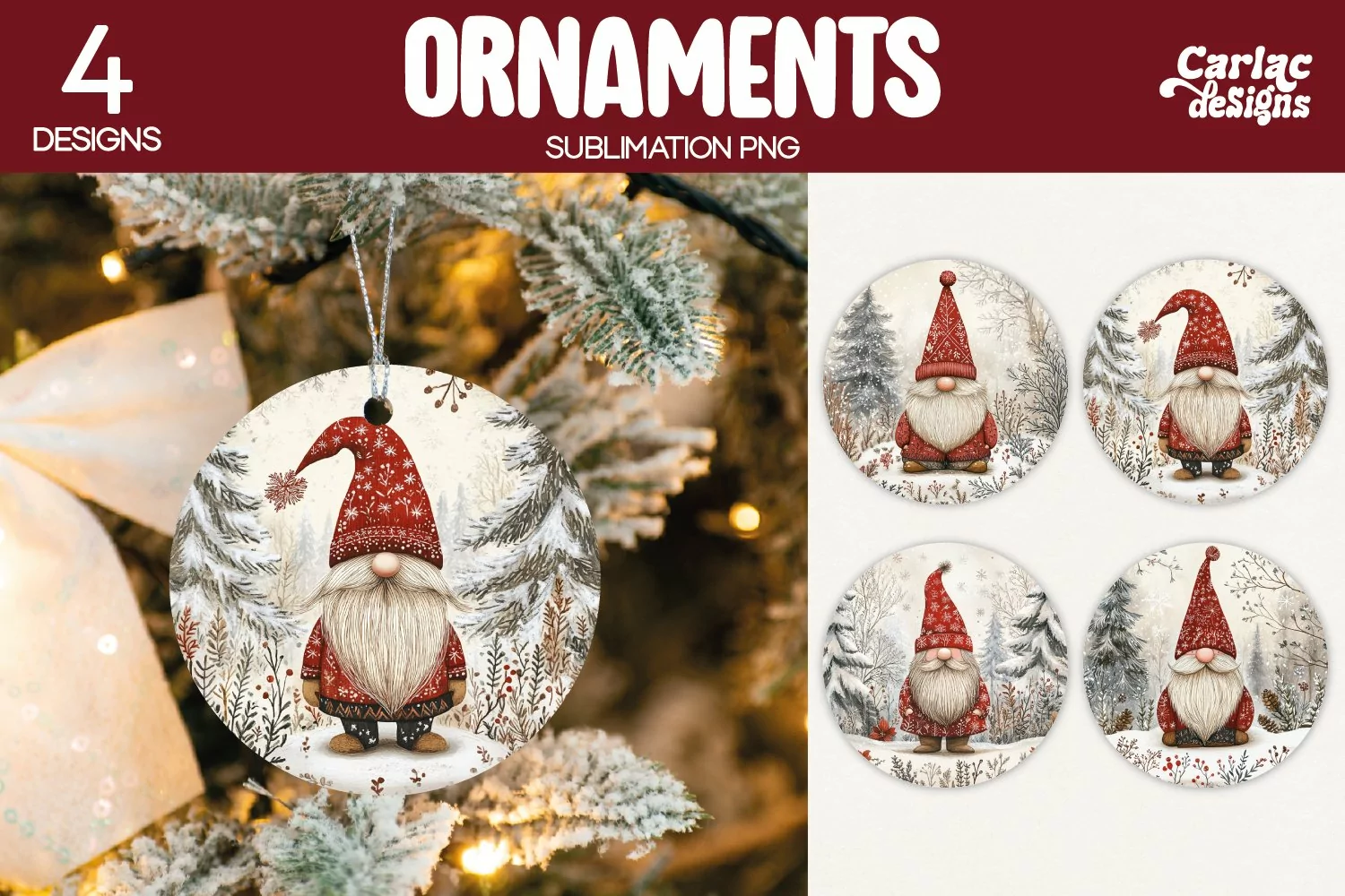 Vintage Gnome Ornaments