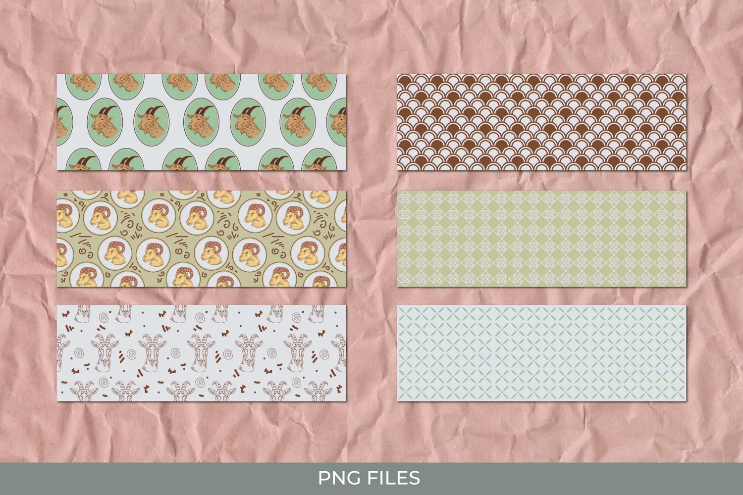 Vintage Goat Seamless Pattern Strips product image 1