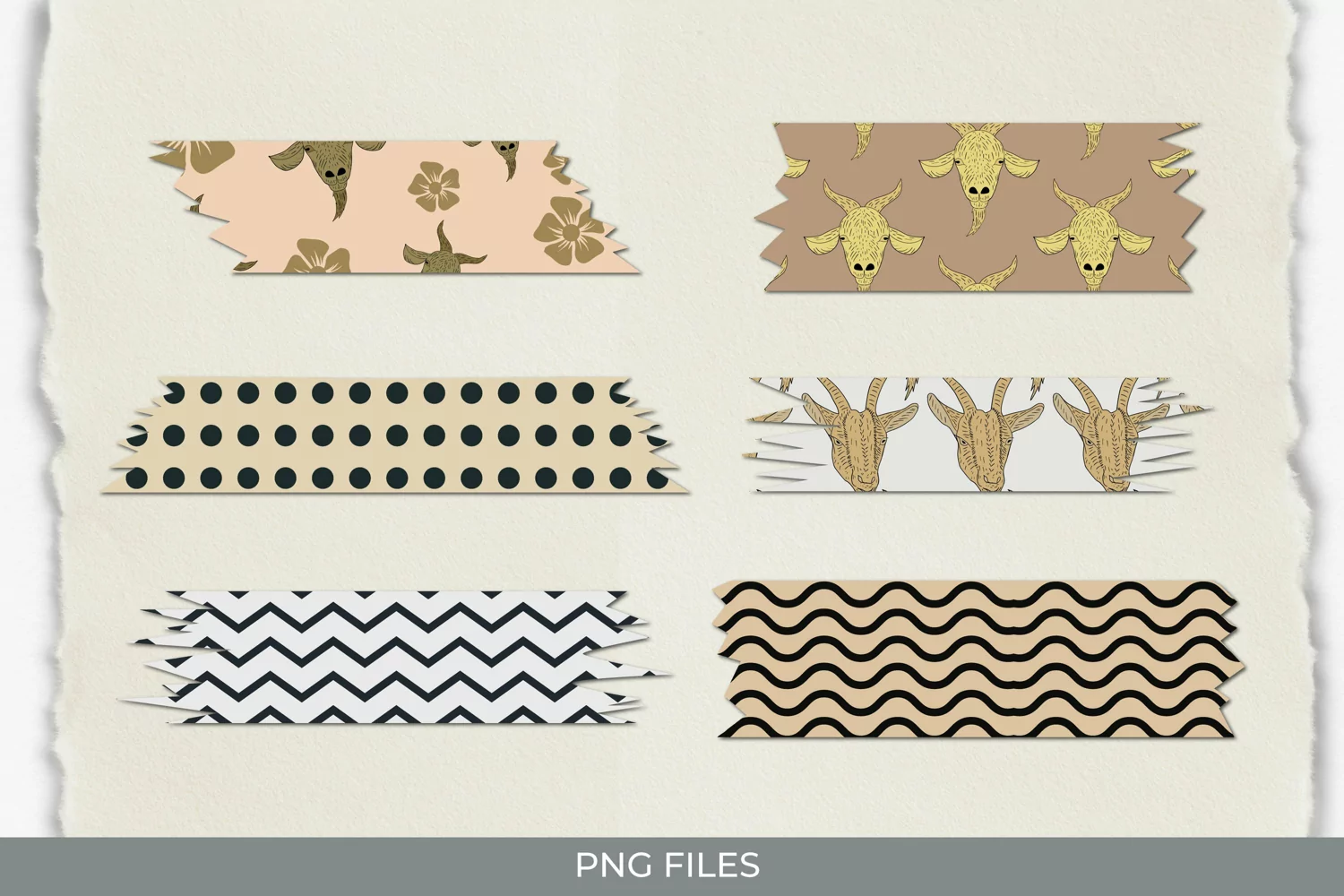 Vintage Goat Seamless Pattern Tape product image 1