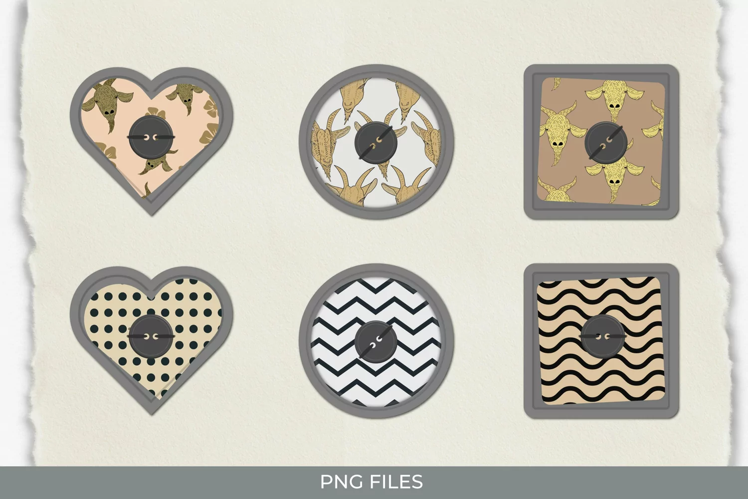 Vintage Goat Seamless Pattern with Buttons product image 1