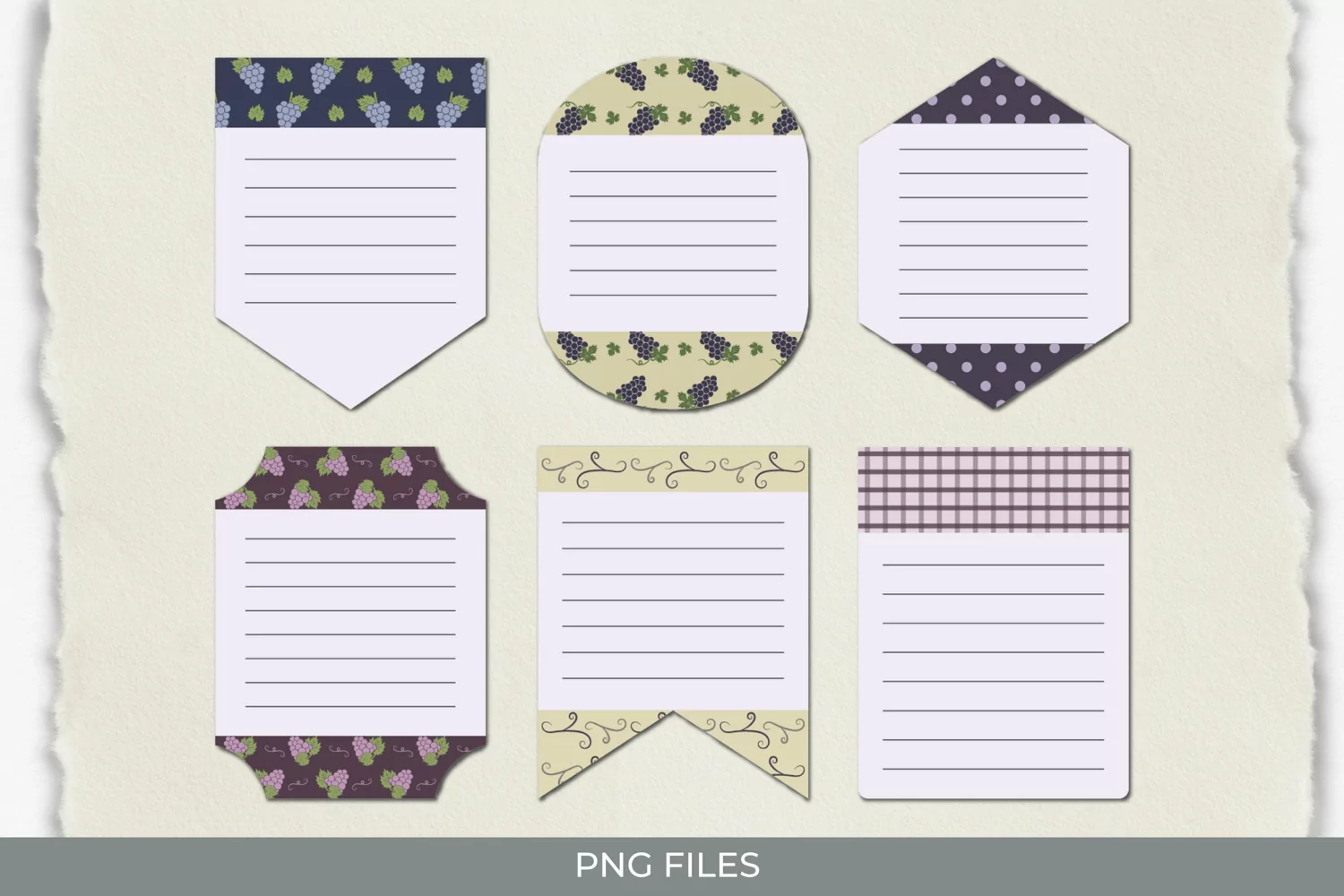 Vintage Grape Seamless Pattern Shaped Journaling Area product image 1
