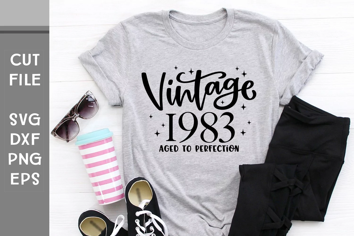 Vintage Aged to Perfection, Hand Lettered Personalizable SVG product image 1