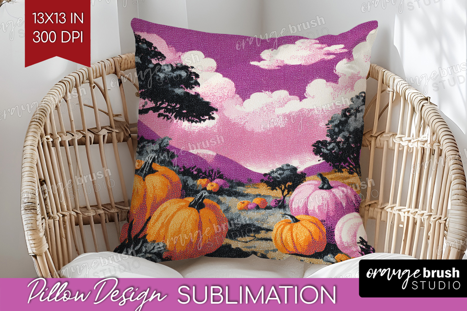 Retro Halloween Pillow Sublimation - Vintage Pillow Cover product image 1