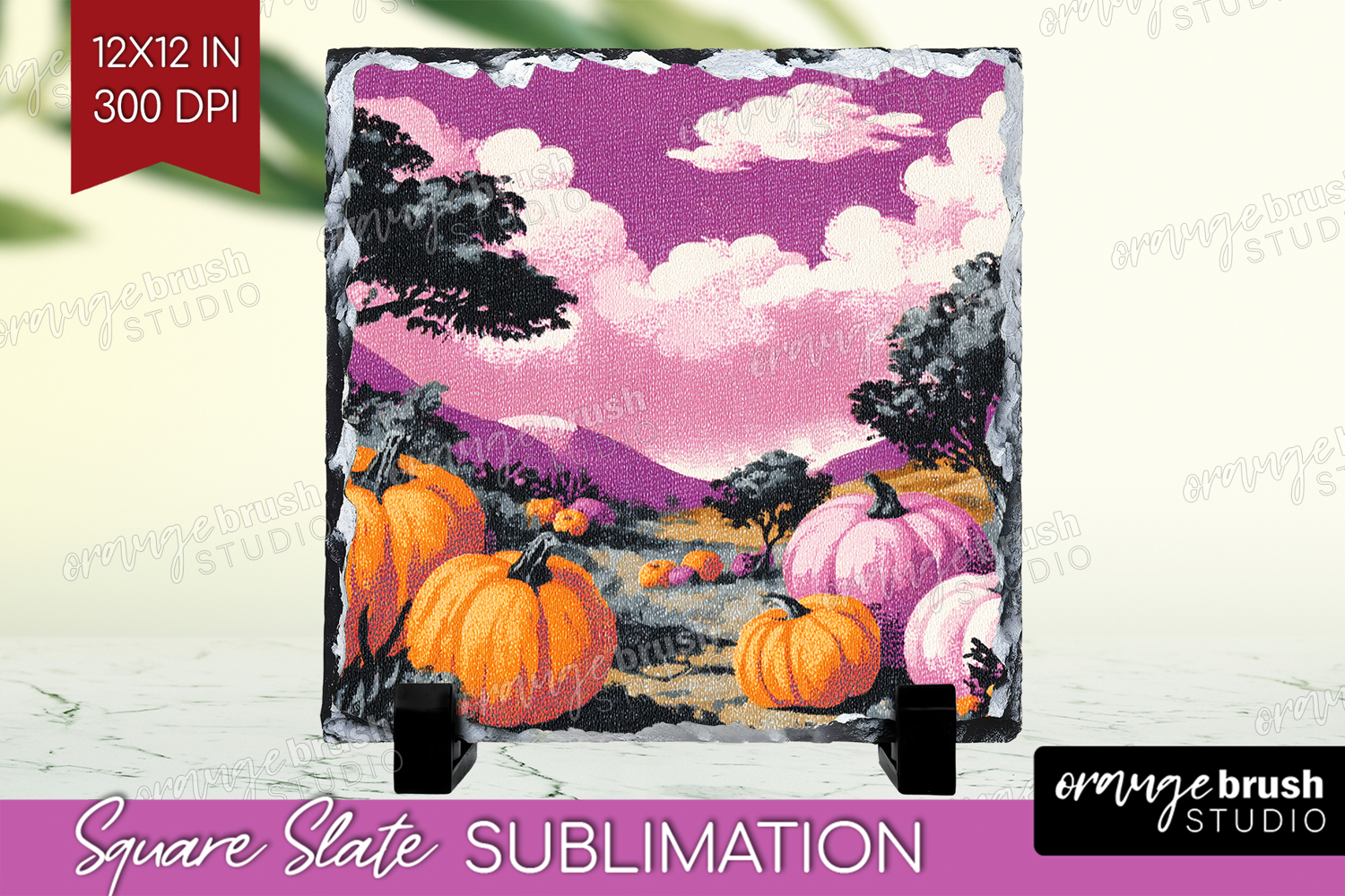 Retro Halloween Slate PNG - Vintage Square Slate Sublimation product image 1