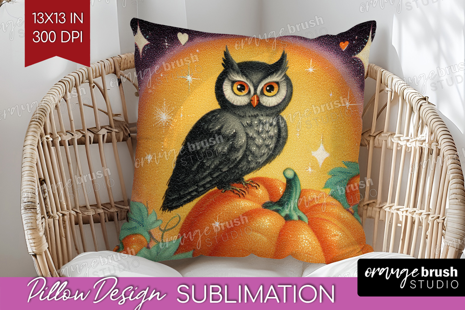 Retro Halloween Pillow Sublimation - Vintage Pillow Cover product image 1