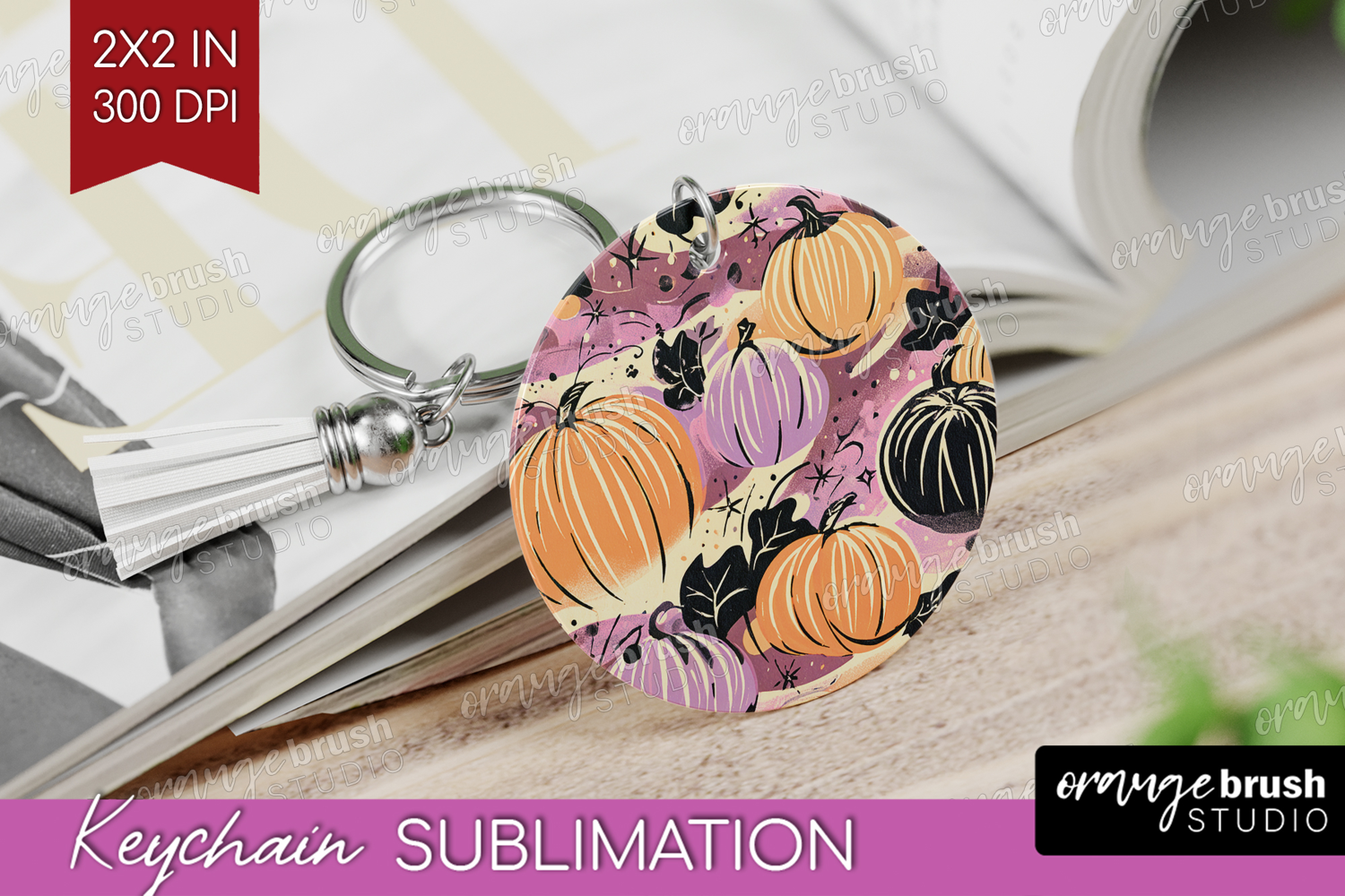Retro Halloween Keychain PNG - Vintage Keychain Sublimation product image 1