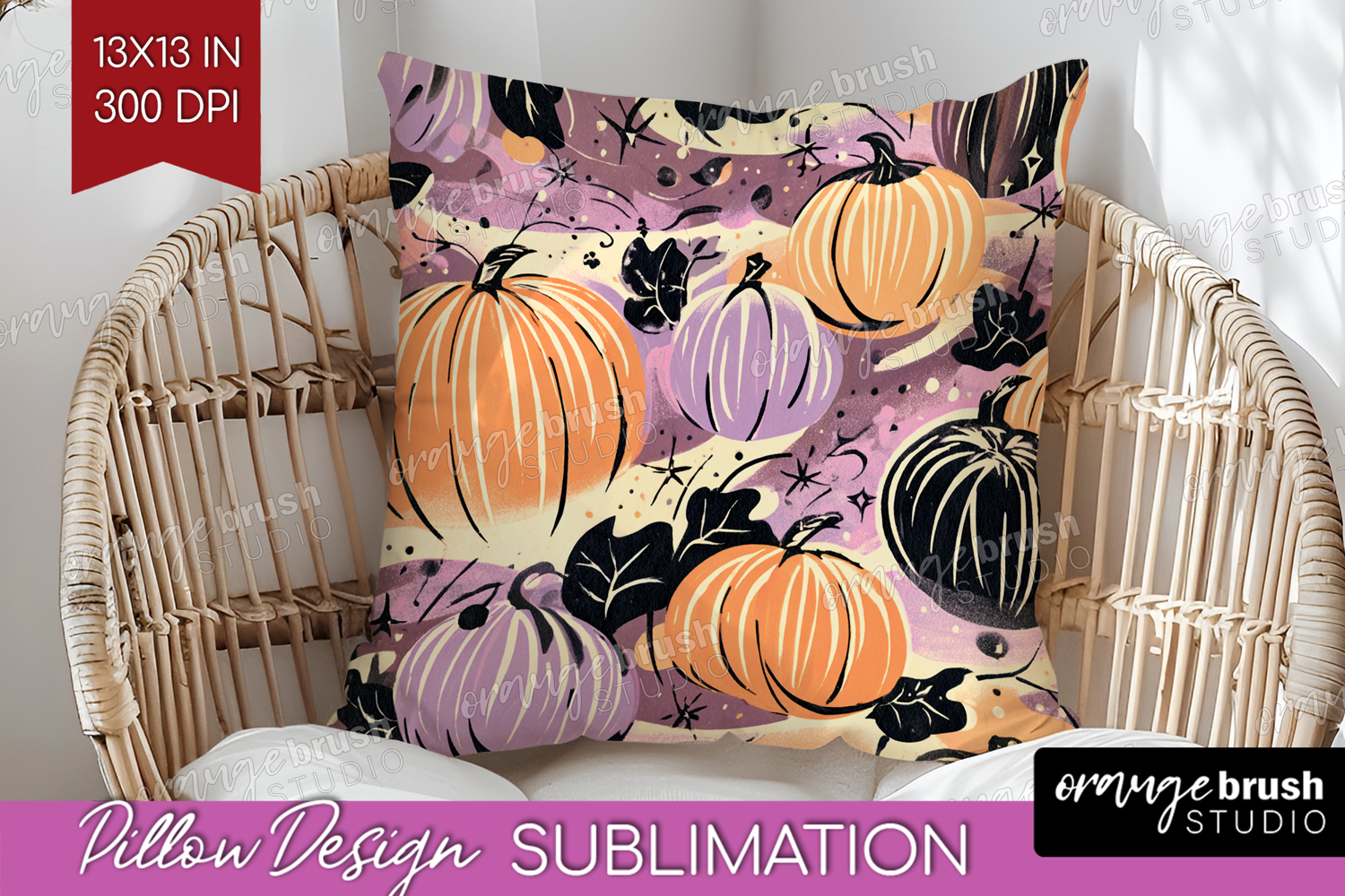 Retro Halloween Pillow Sublimation - Vintage Pillow Cover product image 1