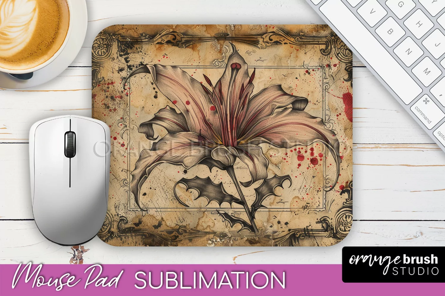 Vintage Halloween Mouse Pad Sublimation - Spooky Halloween product image 1