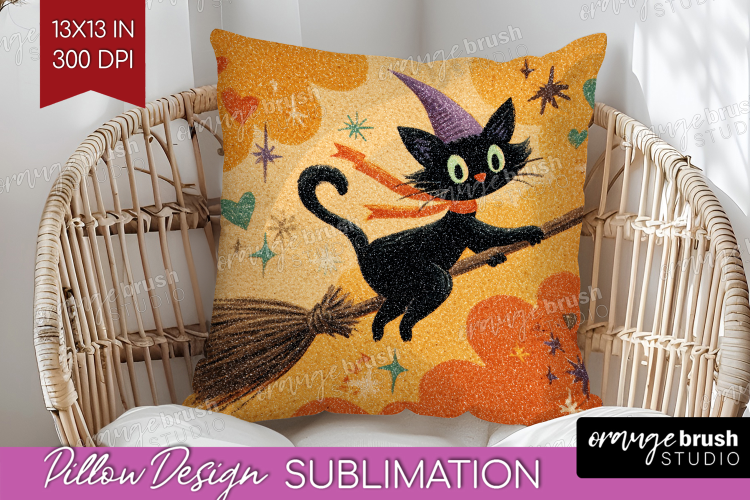 Retro Halloween Pillow Sublimation - Vintage Pillow Cover product image 1