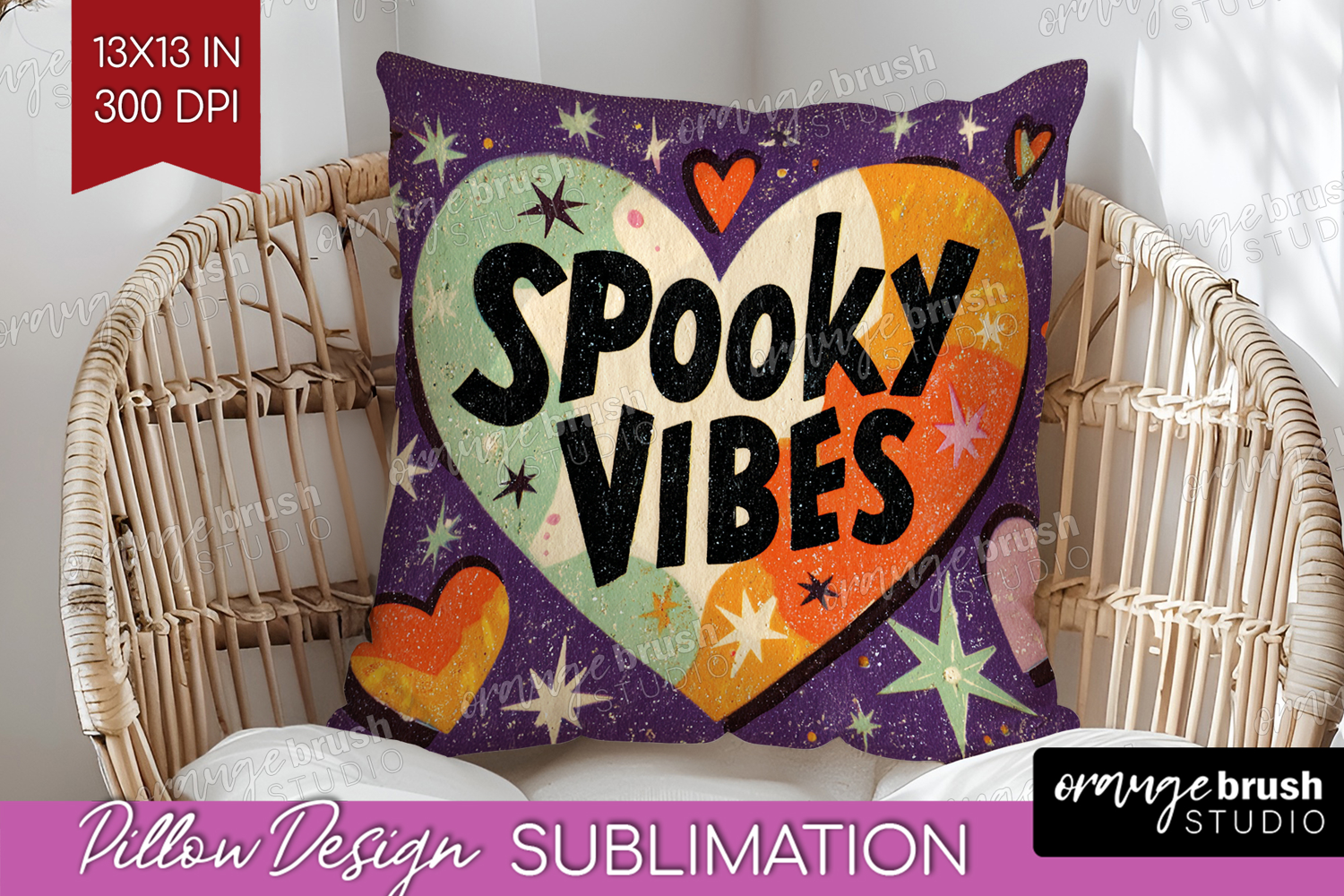 Retro Halloween Pillow Sublimation - Vintage Pillow Cover product image 1
