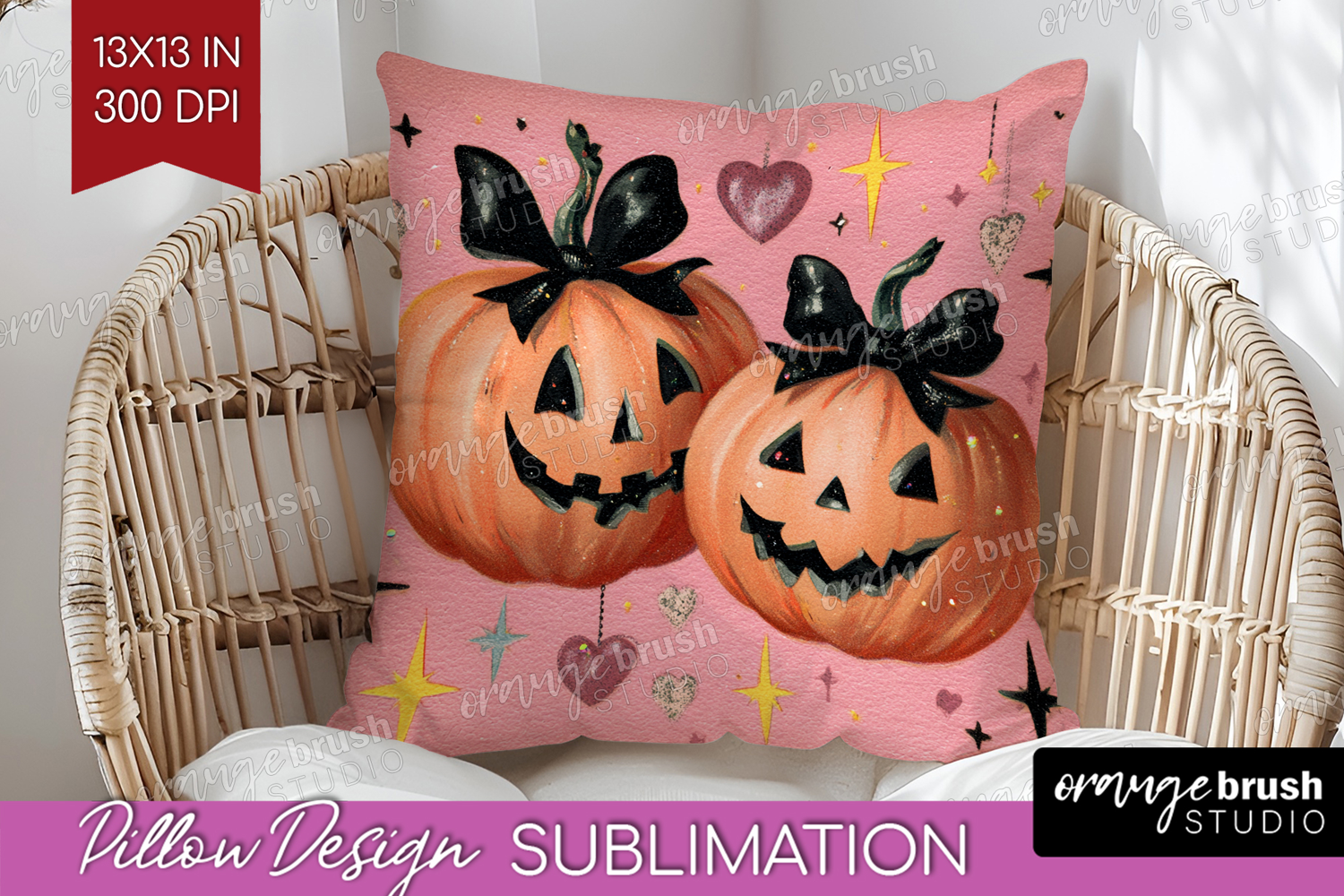Retro Halloween Pillow Sublimation - Vintage Pillow Cover product image 1