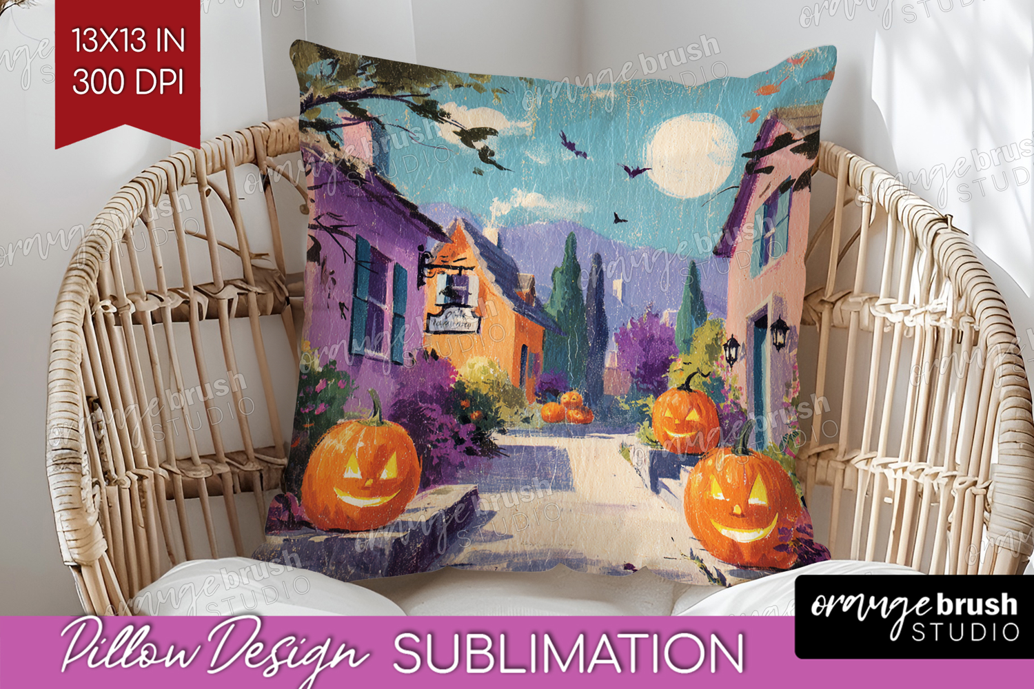 Retro Halloween Pillow Sublimation - Vintage Pillow Cover product image 1
