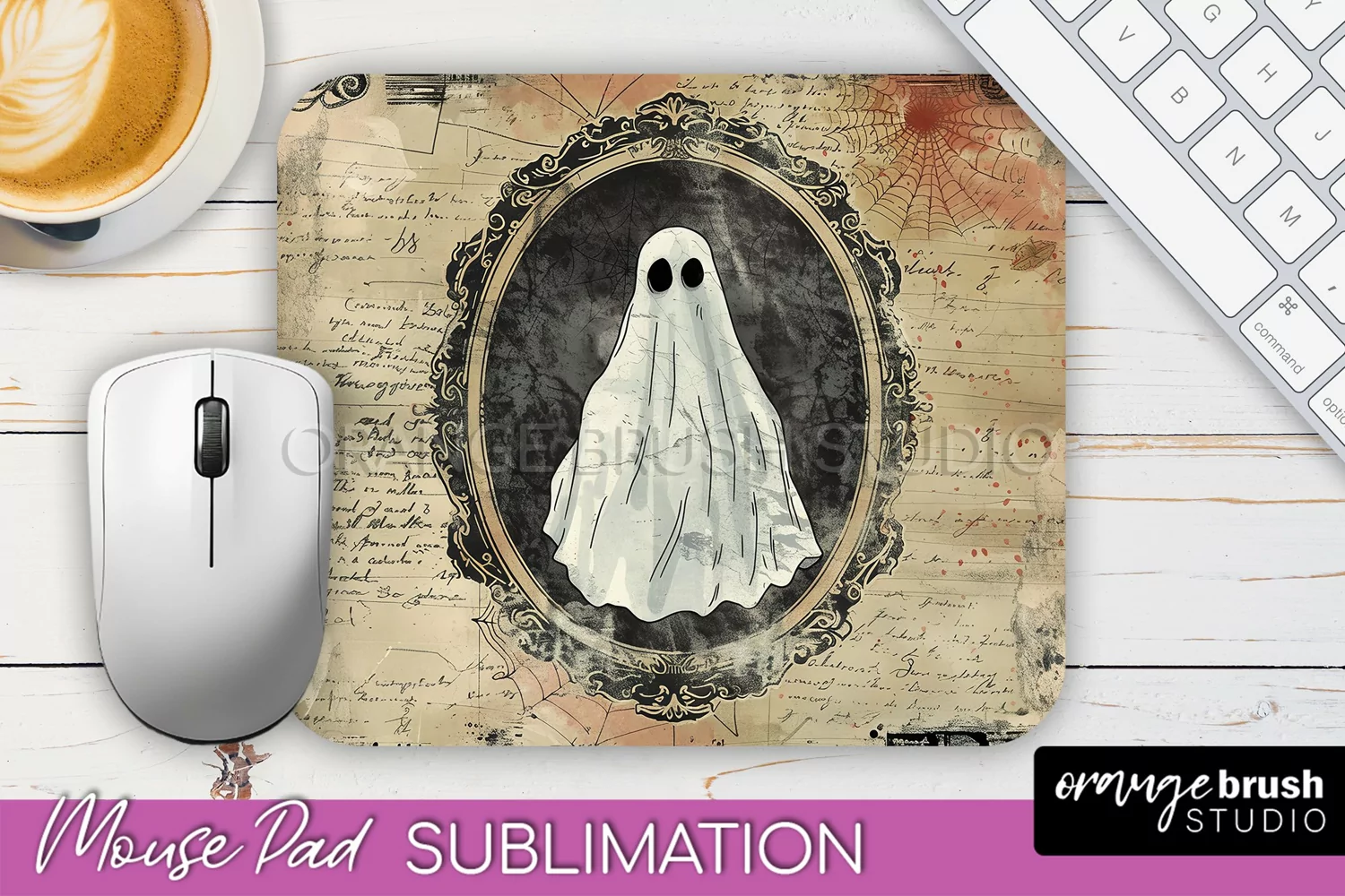Vintage Halloween Mouse Pad Sublimation - Spooky Halloween product image 1
