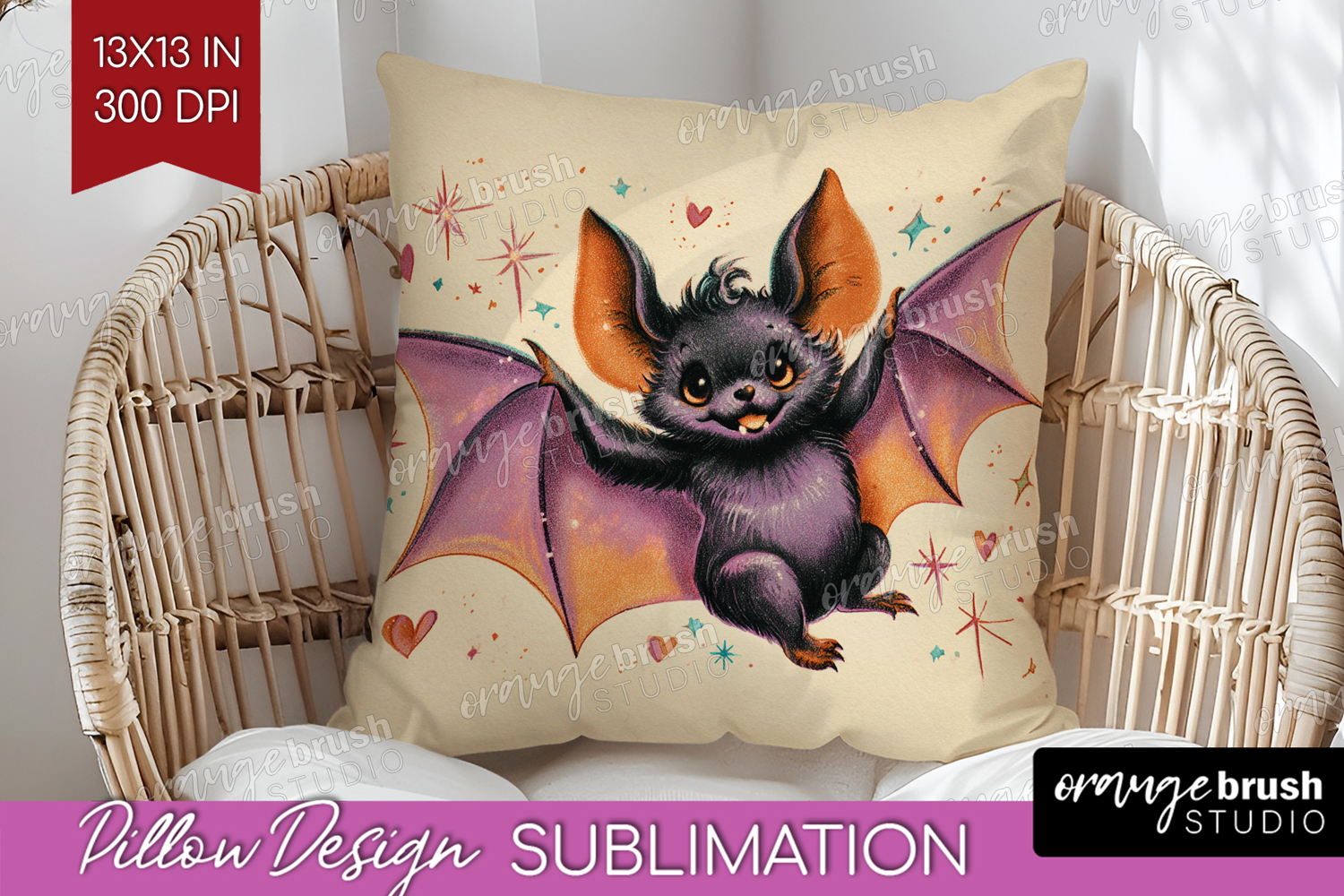 Retro Halloween Pillow Sublimation - Vintage Pillow Cover product image 1