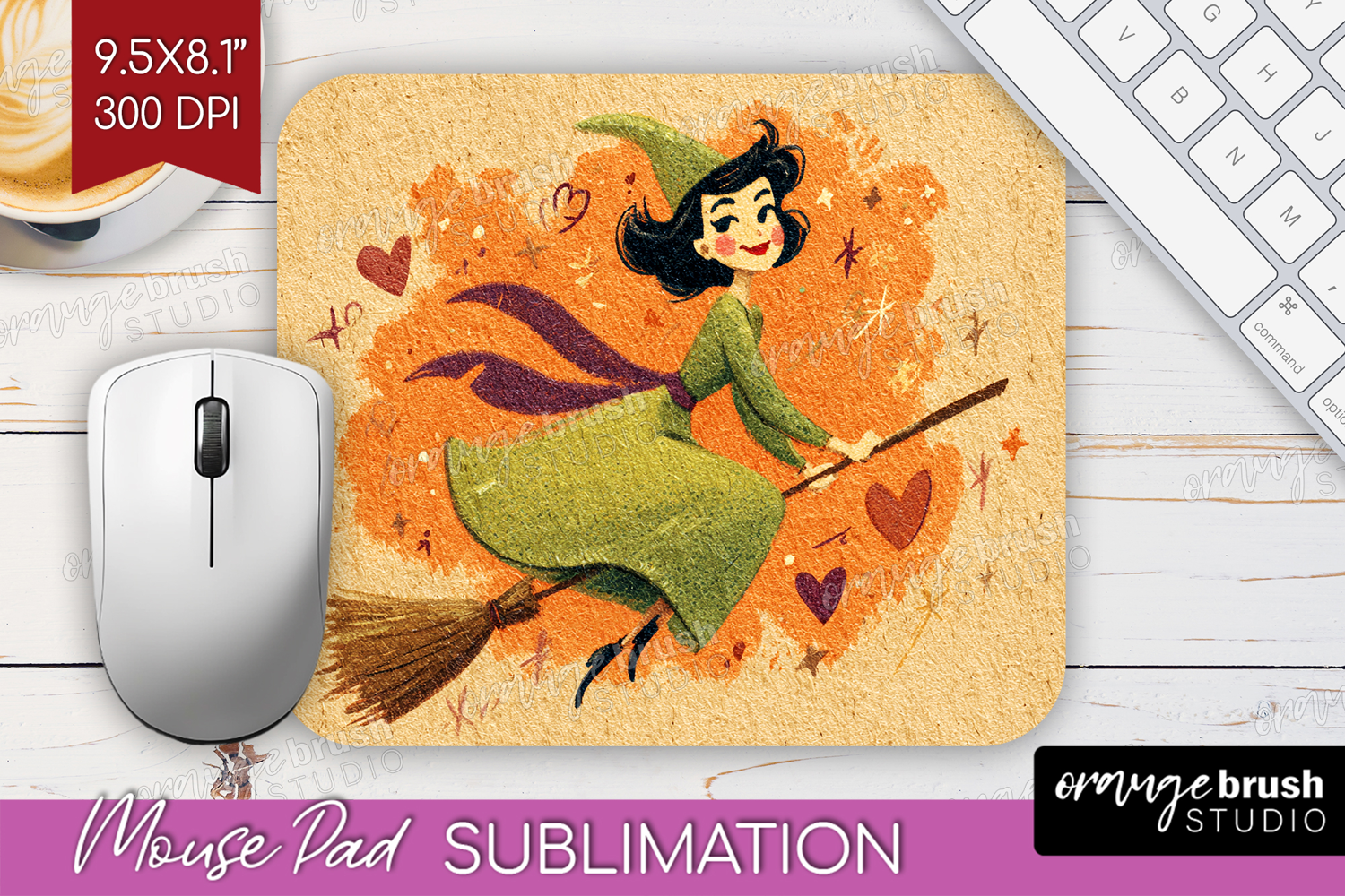 Retro Halloween Mouse Pad Sublimation - Vintage Mousepad PNG product image 1