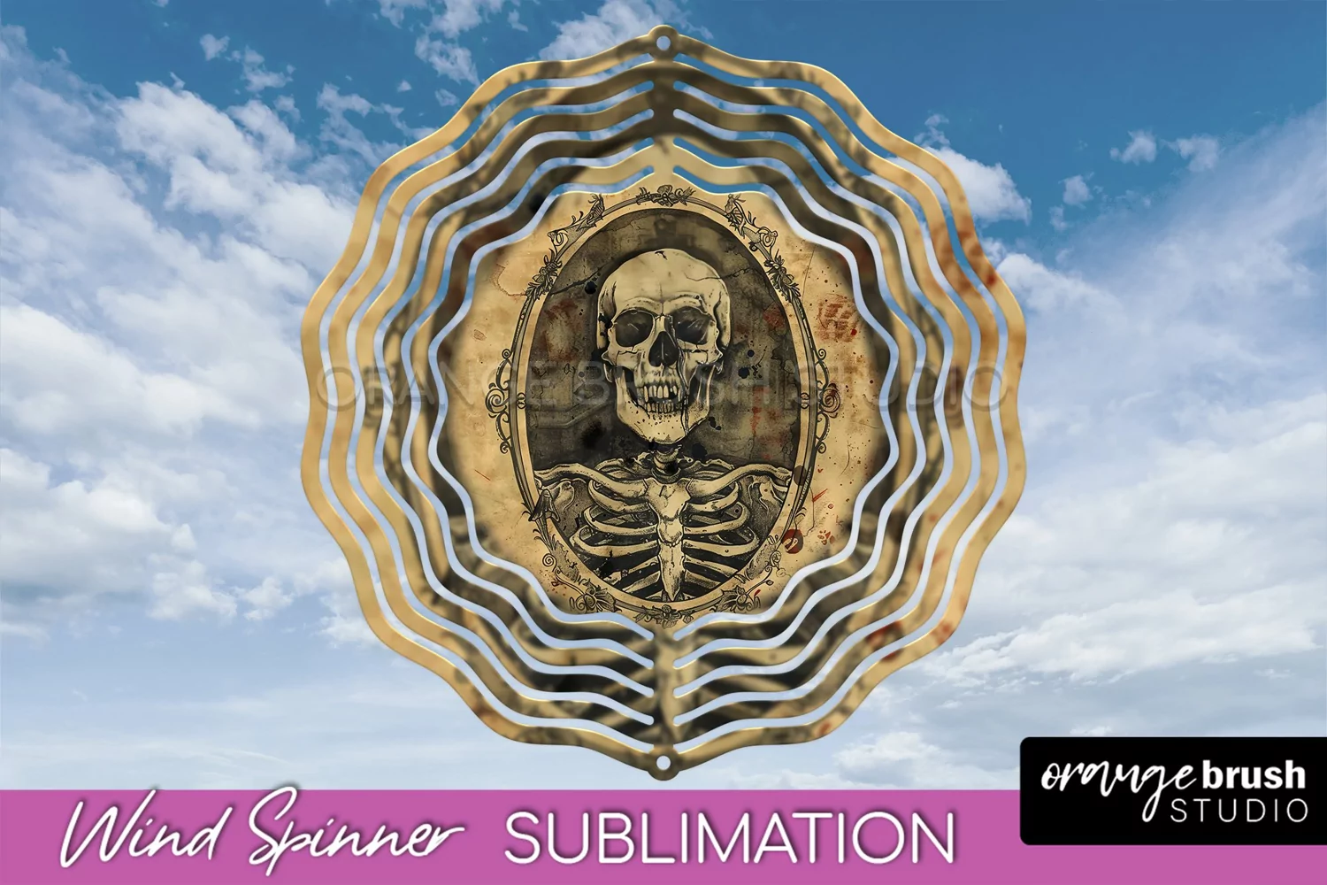 Vintage Halloween Wind Spinner Sublimation - Spooky PNG product image 1