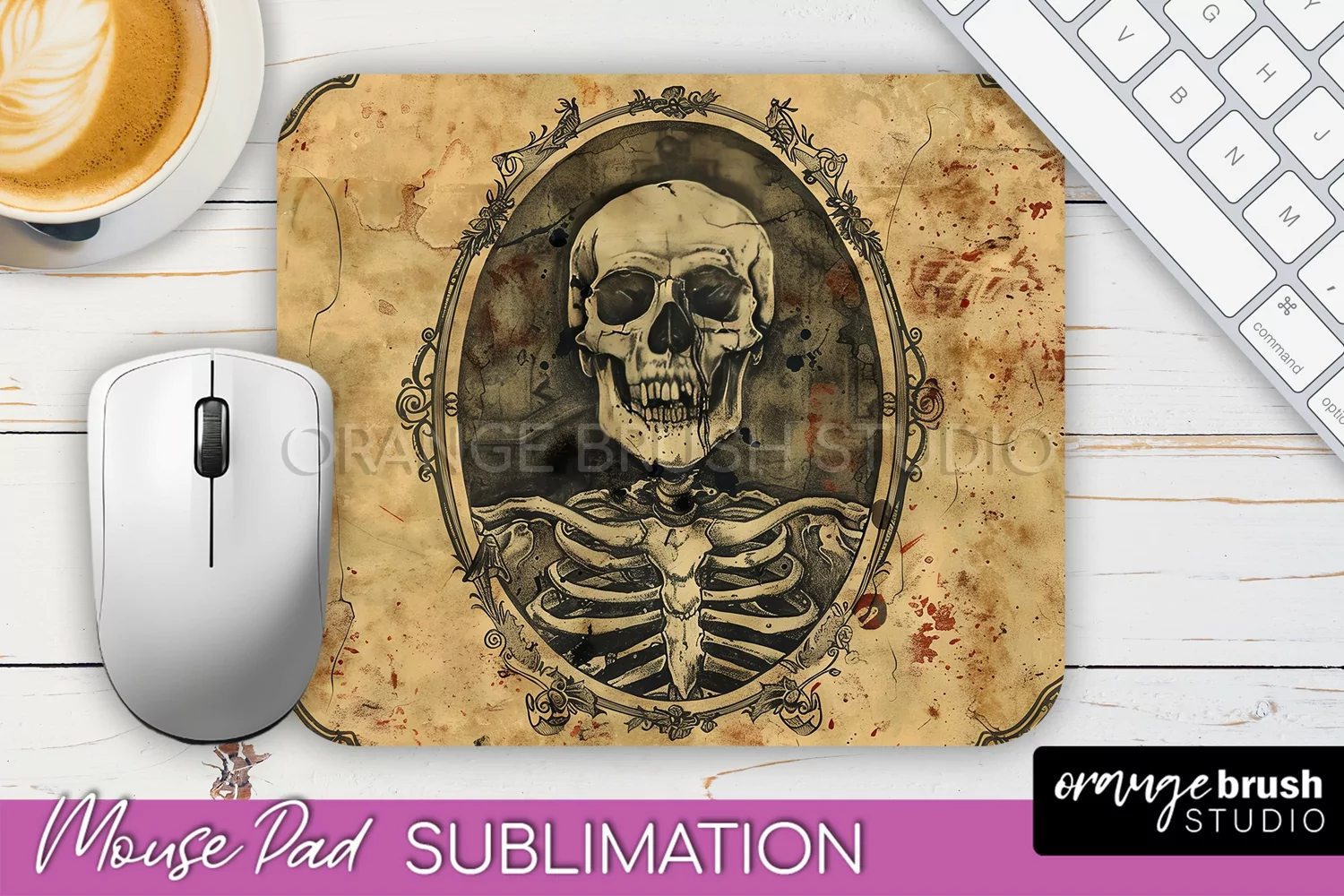Vintage Halloween Mouse Pad Sublimation - Spooky Halloween product image 1