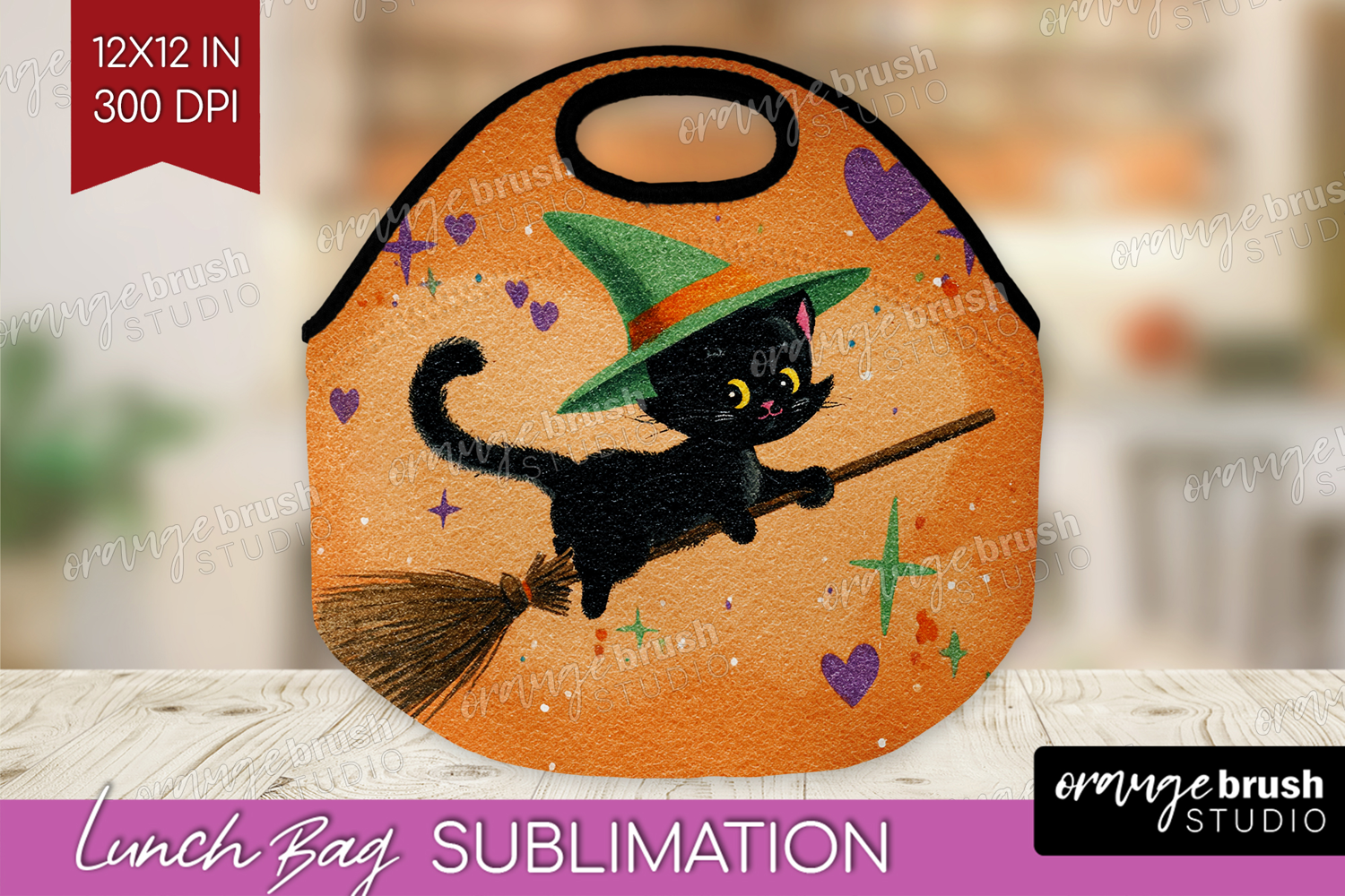 Retro Halloween Lunch Bag - Vintage Lunch Bug PNG product image 1