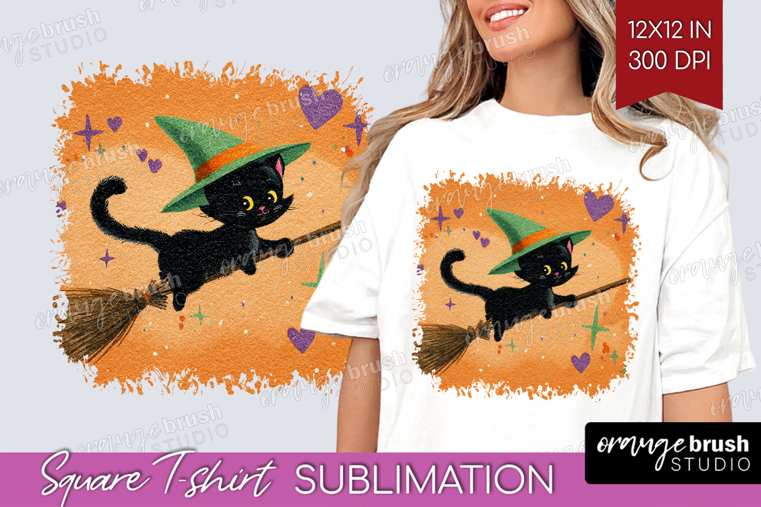 Retro Halloween Square Tshirt Background - Vintage PNG product image 1