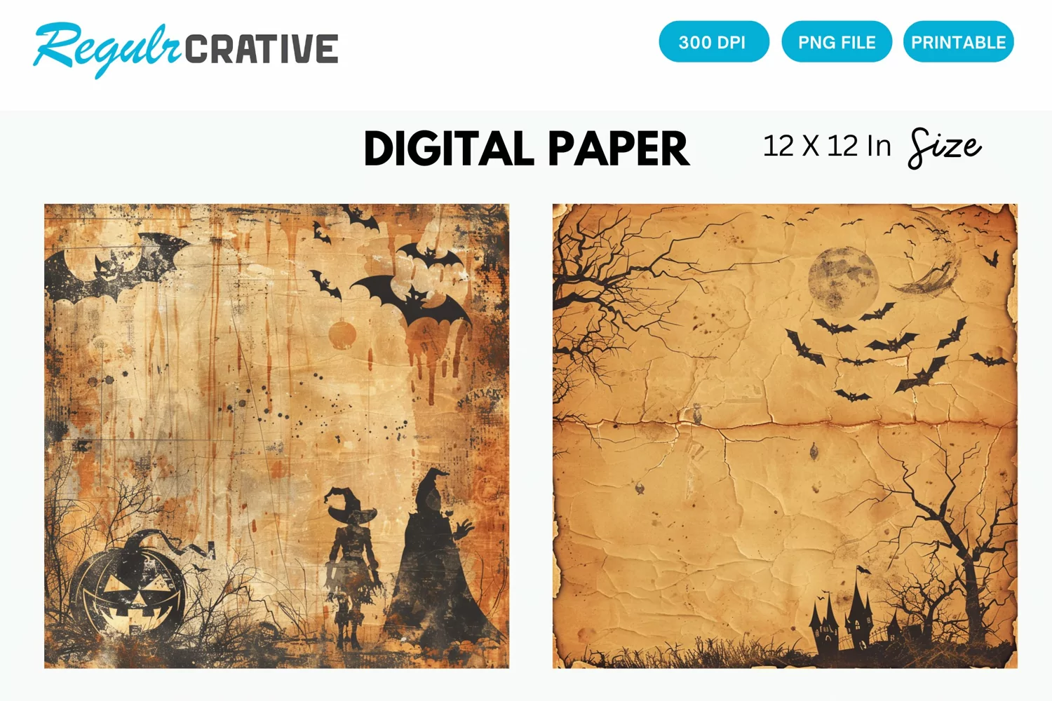 Vintage Halloween Digital Paper product image 1